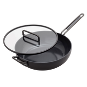 GreenPan™ Stanley Tucci™ Ceramic Nonstick 6.5QT/33cm Stanley Pan with Lid, Milano  Black