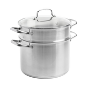 Dagelijkse kost 3-delige pasta set 24cm zilver kookpot met deksel en pasta-inzet