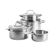 Dagelijkse kost 7-delige kook set 16+18+20+24cm zilver collectie