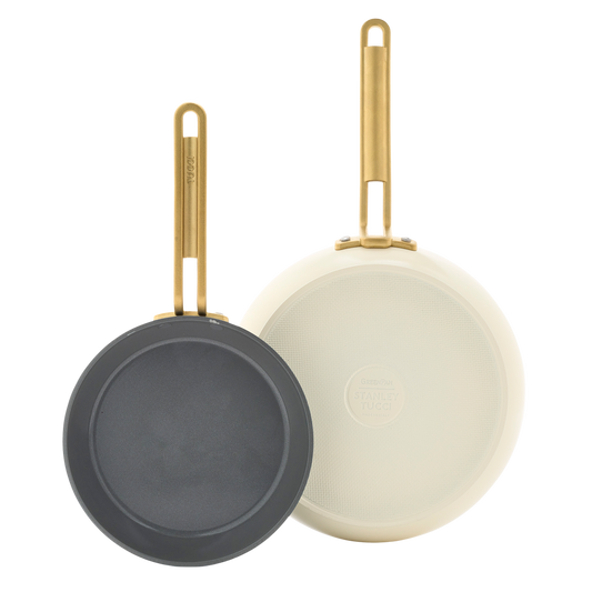 GreenPan™ Stanley Tucci™ Ceramic Nonstick Frypans, Set of 2, Carrara White