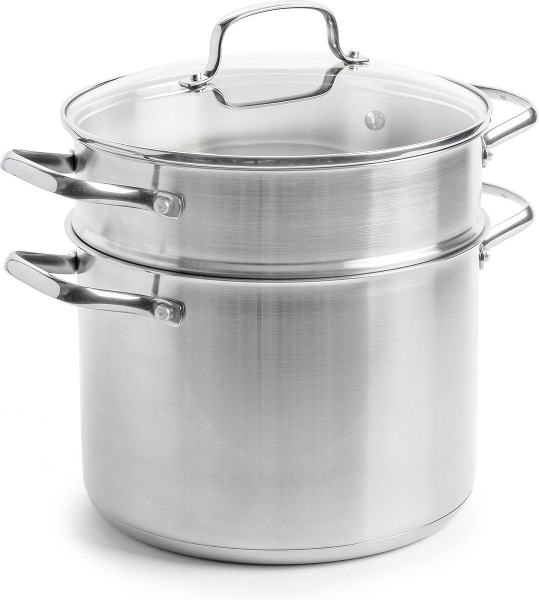 Dagelijkse kost 7-delige kook set 16+18+20+24cm zilver kookpot met deksel en pasta-inzet