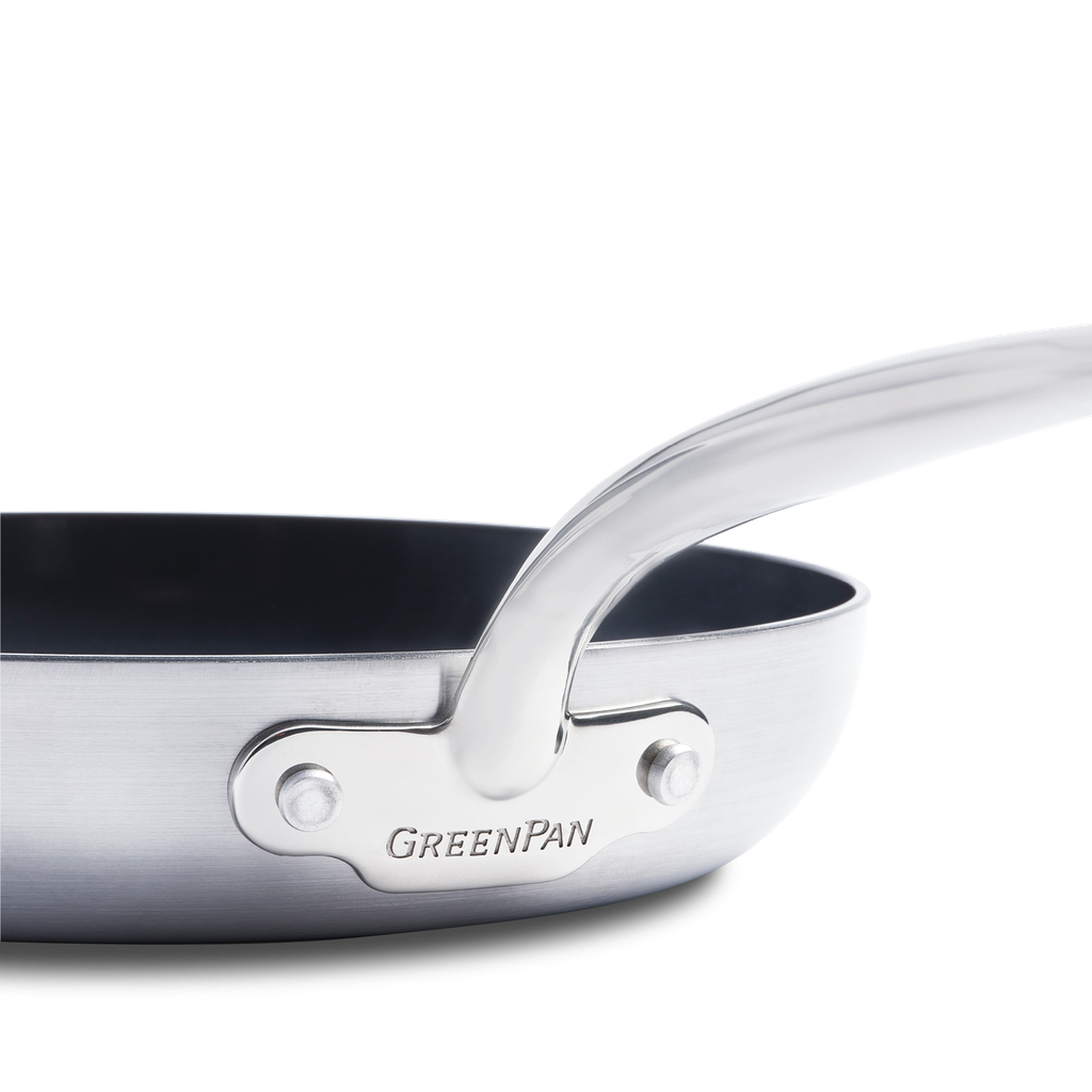 GreenPan Barcelona Evershine 5-delige set 24cm zilver zijaanzicht merknaam
