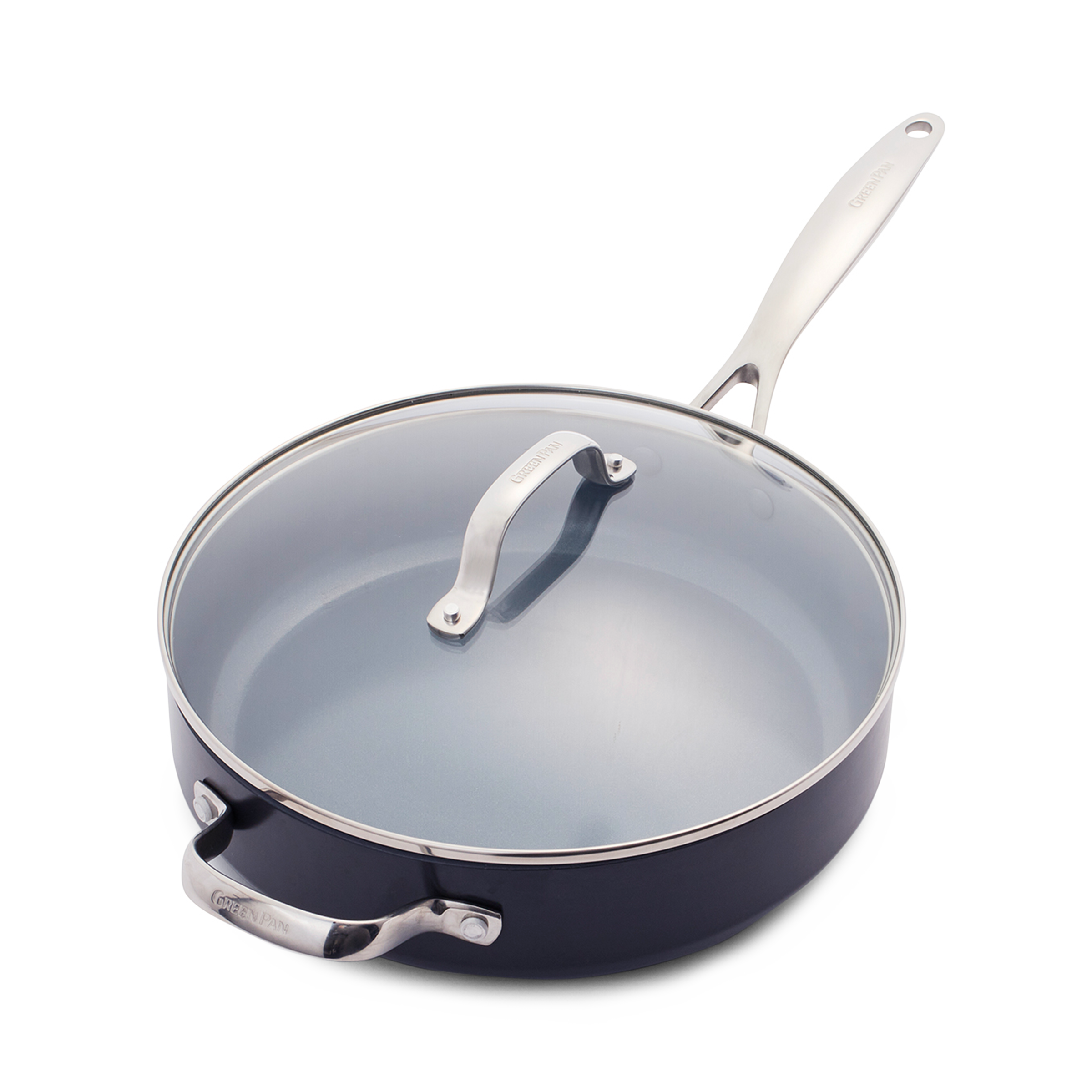 Greenpan Valencia Pro Stoofpan 28cm Keramisch inductie pfas-vri  vooraanzicht 