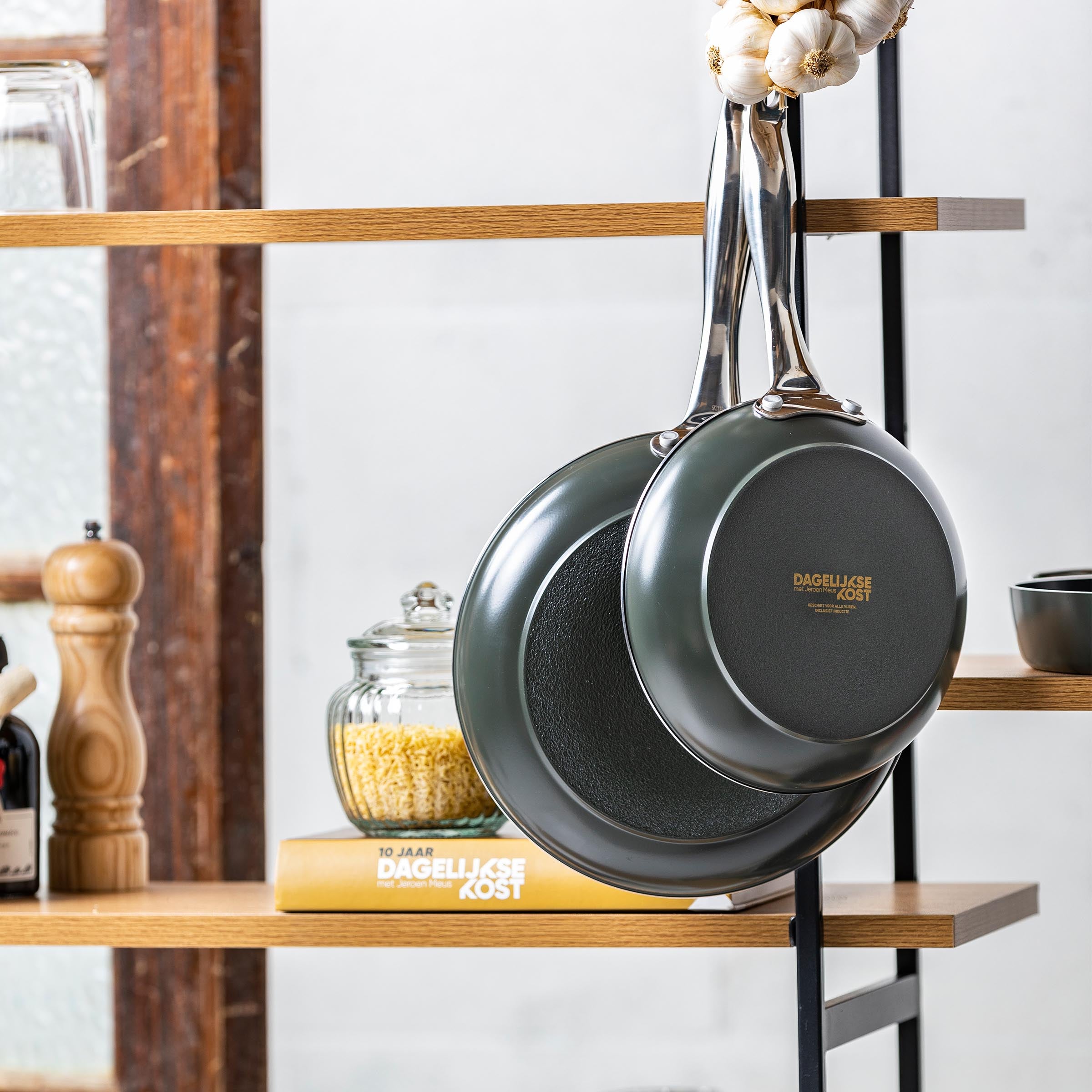 Dagelijkse kost braadpan 28cm groen hangend