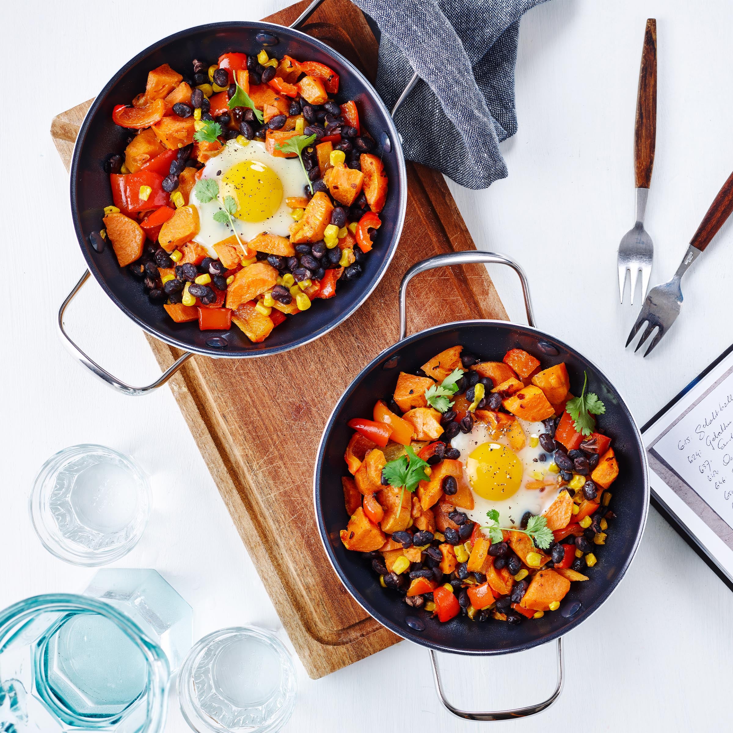 Dagelijkse kost braadpan met 2 zijgrepen 28cm groen eenpansgerecht
