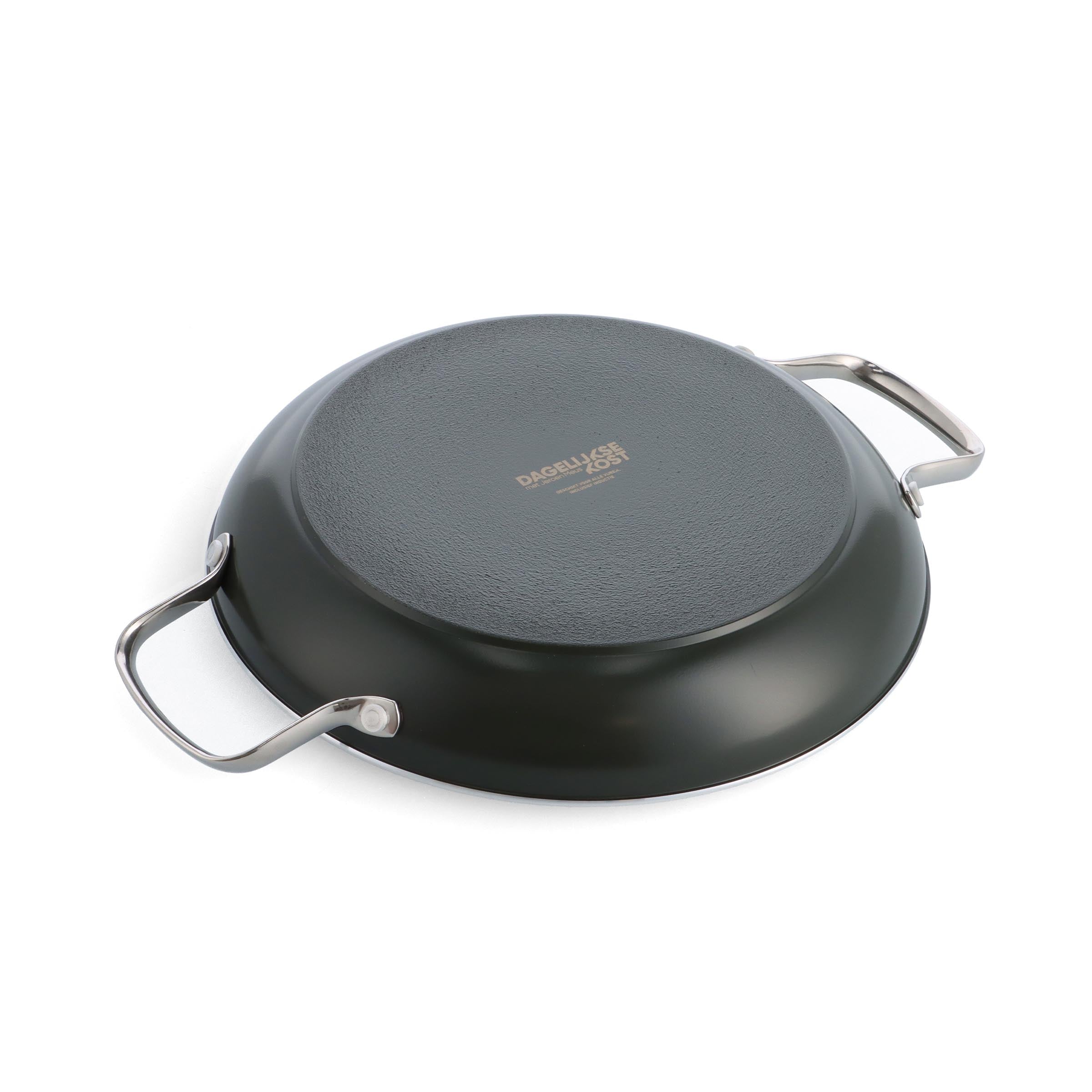 Dagelijkse kost braadpan met 2 zijgrepen 28cm groen onderaanzicht