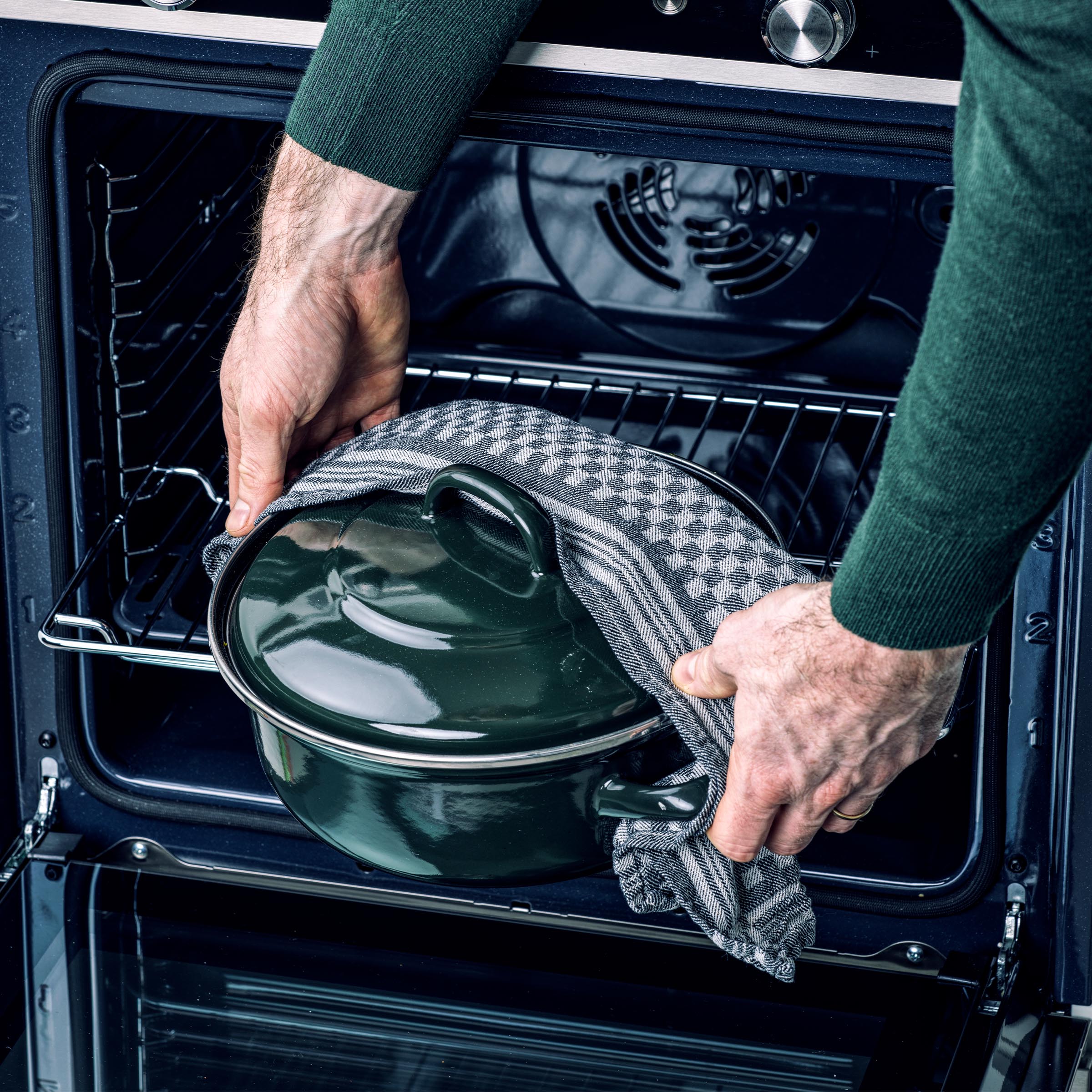 Dagelijkse kost stoofpot 24cm groen in oven