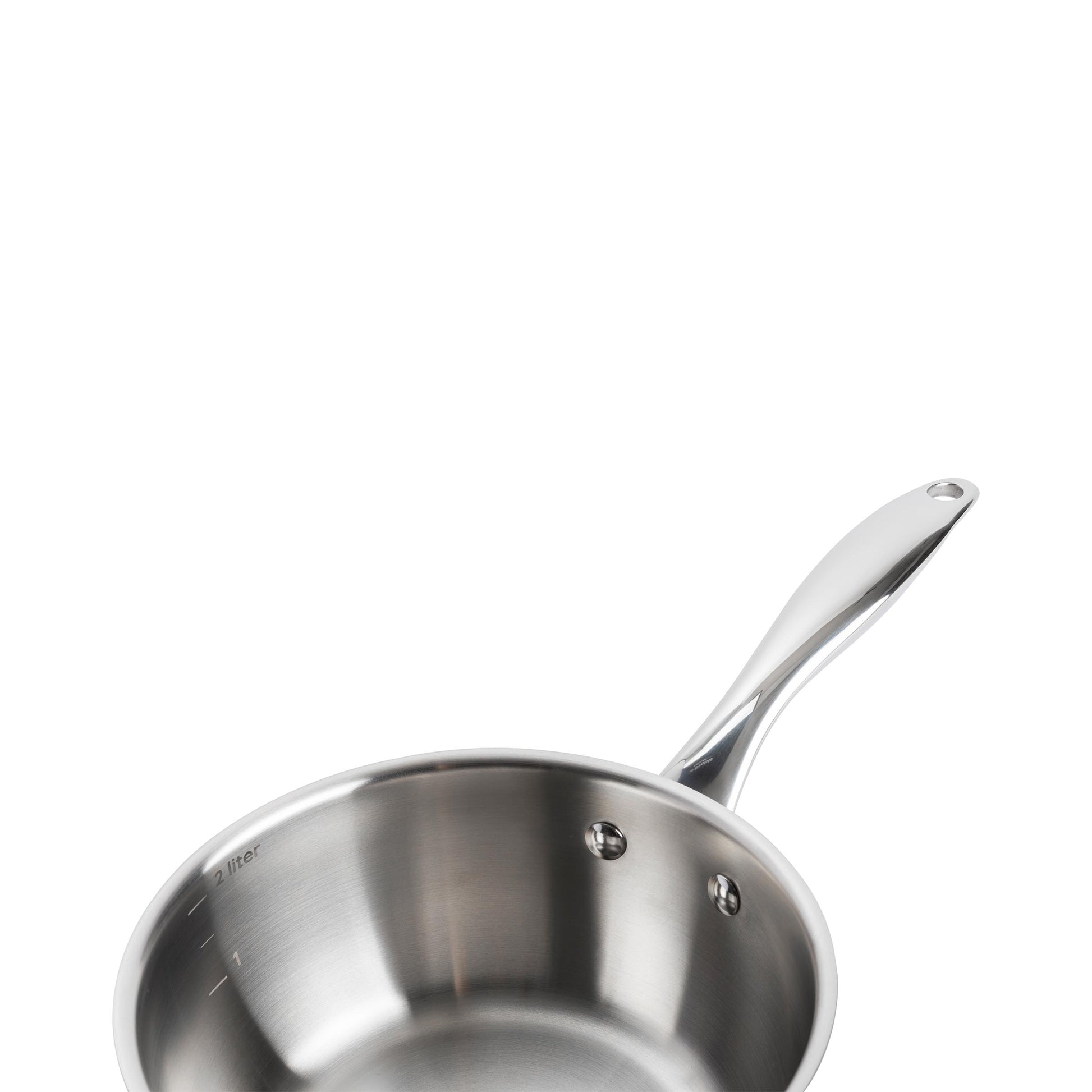 Dagelijkse kost conische chef's pan 20cm zilver bovenaanzicht