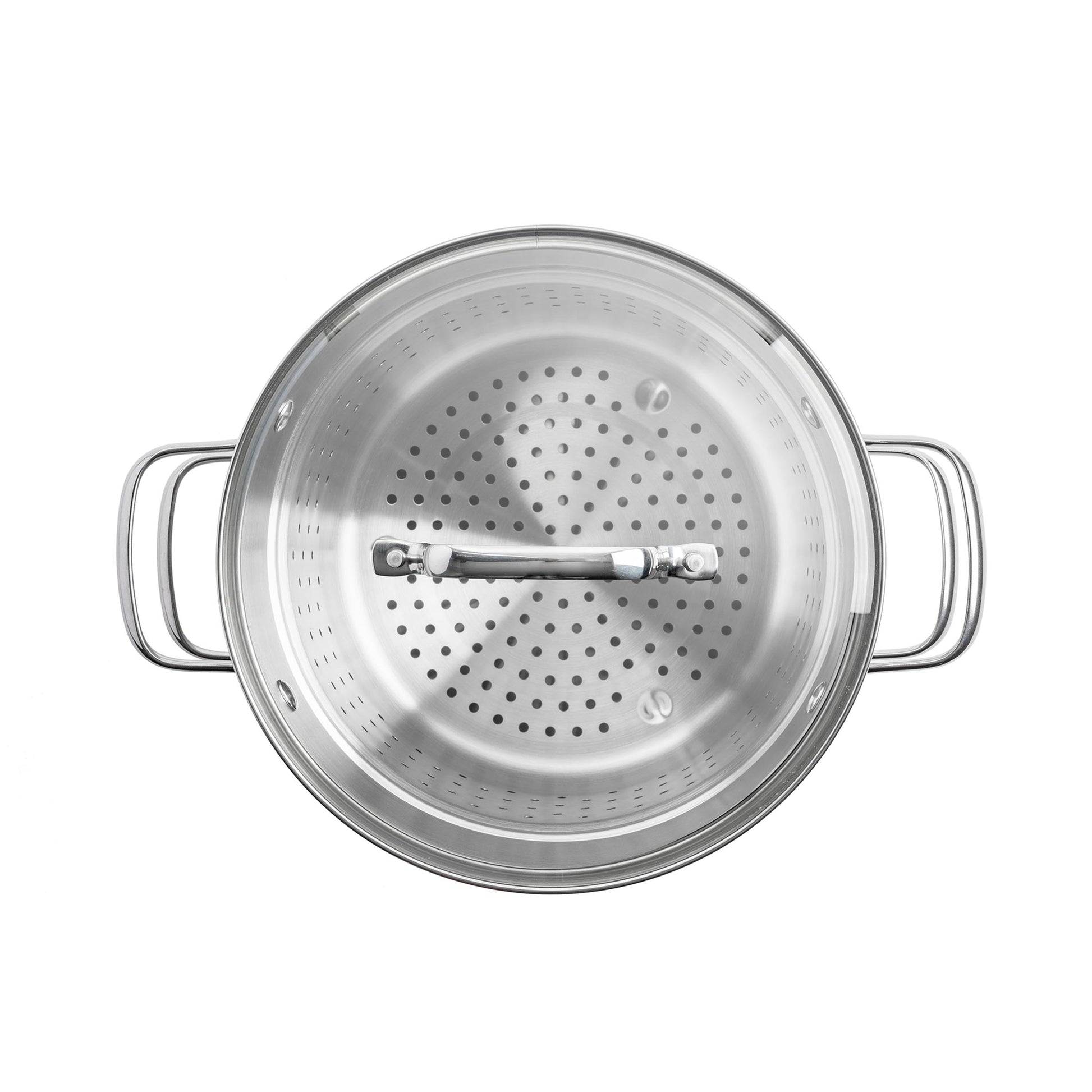 Dagelijkse kost 3-delige pasta set 24cm zilver bovenaanzicht