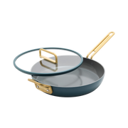 Poêle à frire antiadhésive en céramique GreenPan™ Stanley Tucci™ de 30 cm avec couvercle, bleu sarcelle vénitien