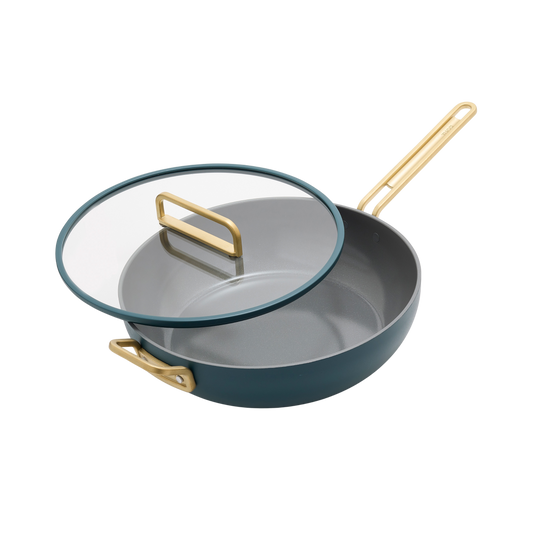 GreenPan™ Stanley Tucci™ Ceramic Nonstick 33cm Stanley Pan with Lid, Venetian Teal