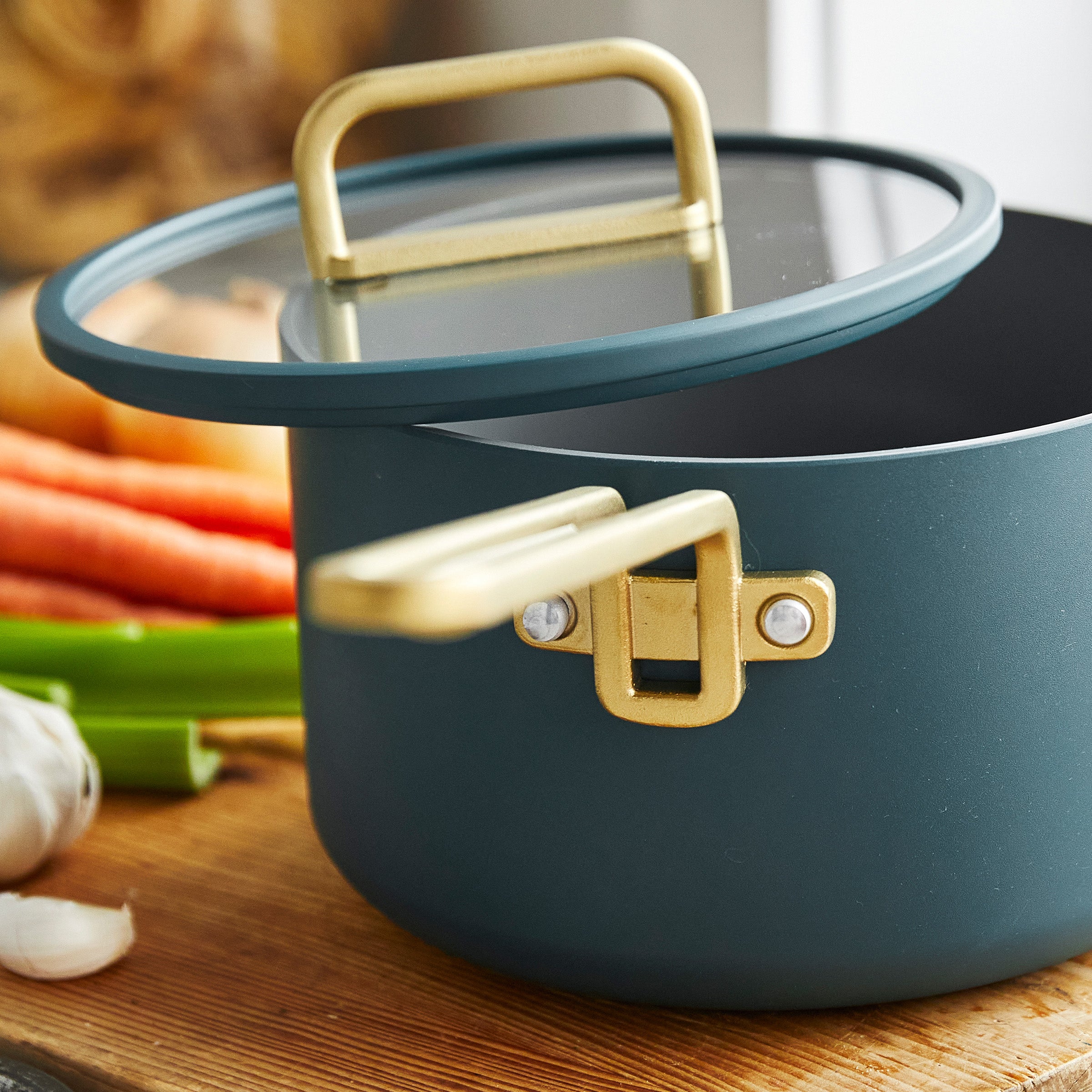GreenPan™ Stanley Tucci™ Ceramic Nonstick 20cm/3.78L Saucepan with Lid, Venetian Teal
