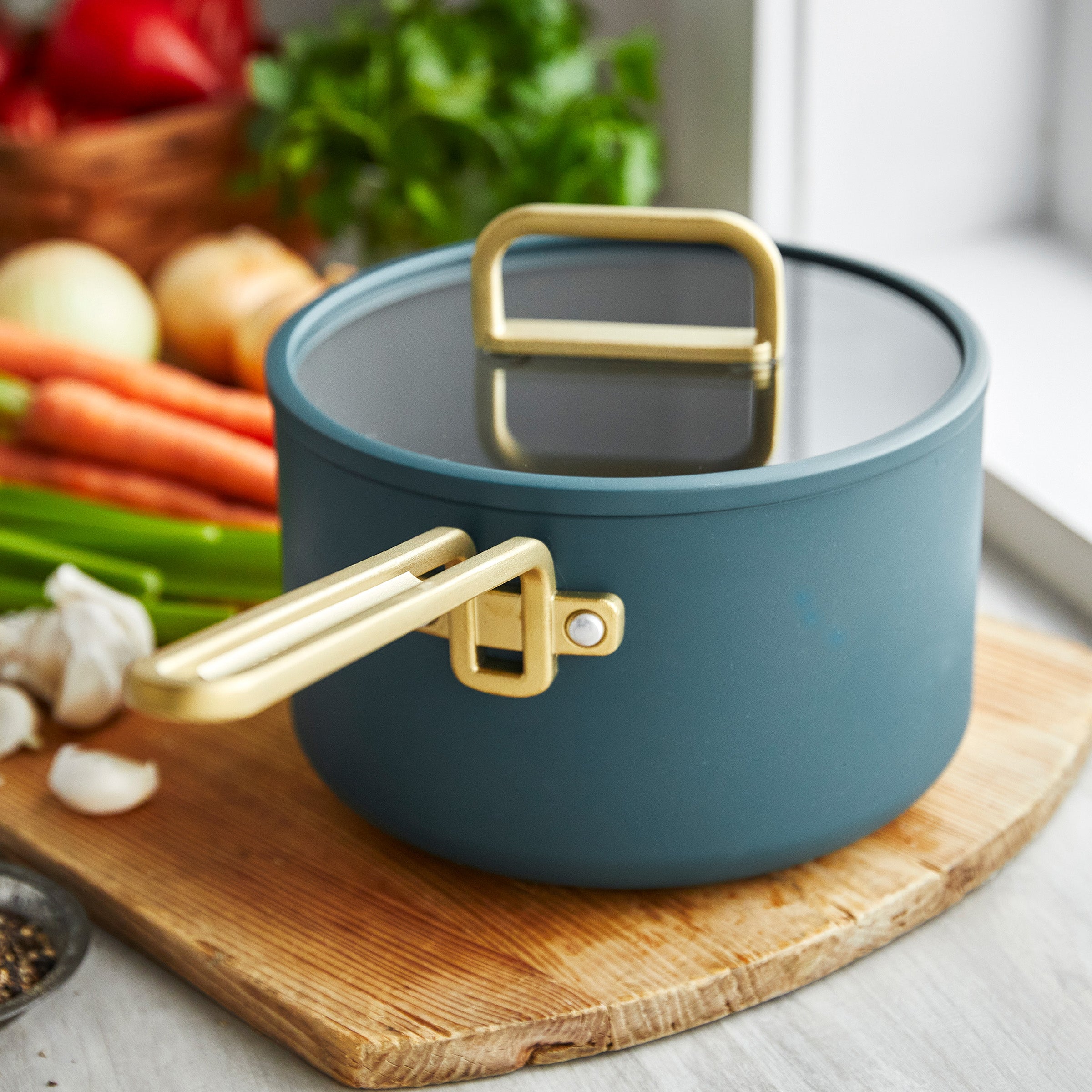 GreenPan™ Stanley Tucci™ Ceramic Nonstick 11-Piece Cookware Set, Venetian Teal