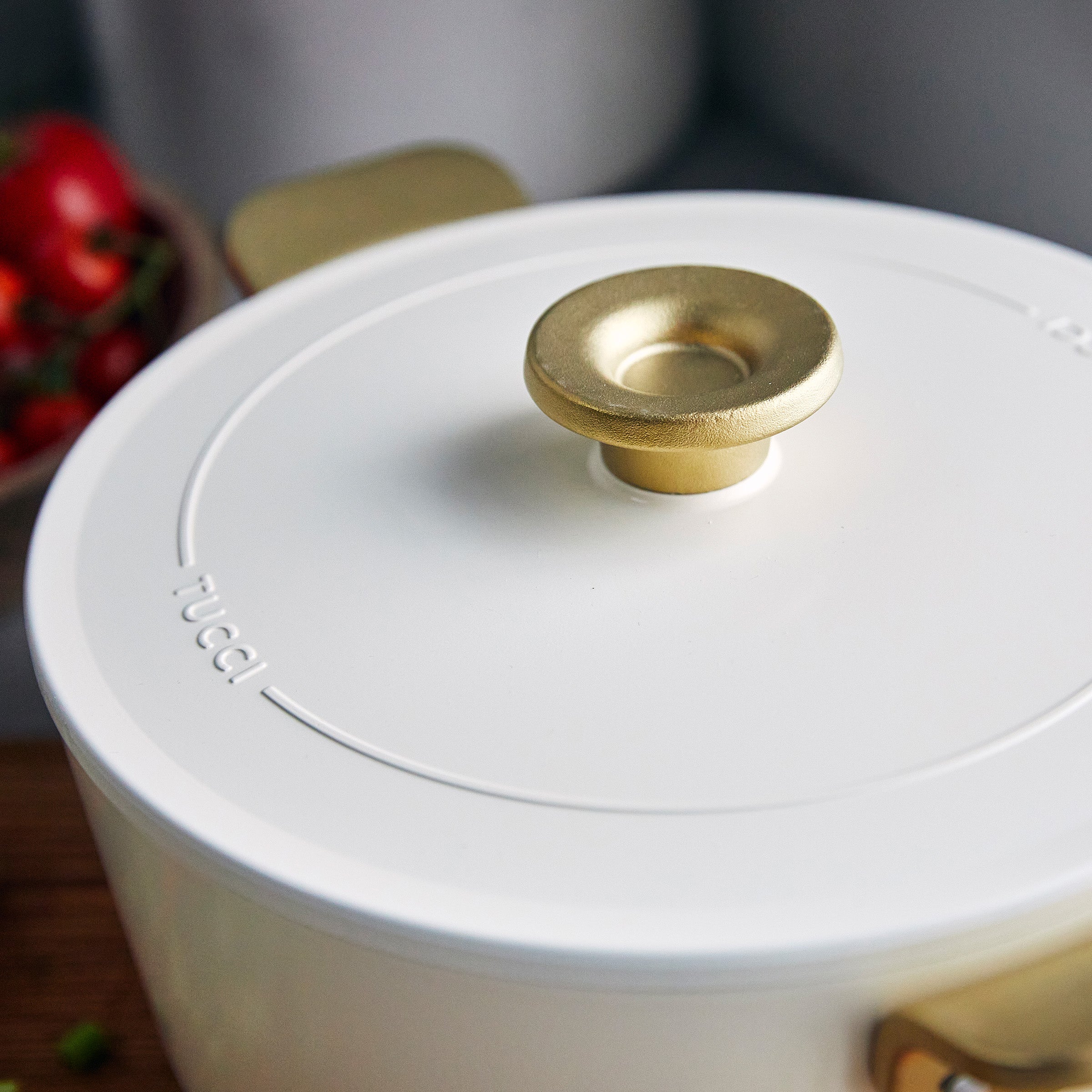 Cocotte en céramique antiadhésive GreenPan™ Stanley Tucci™ 26 cm/6,5 L, blanc de Carrare