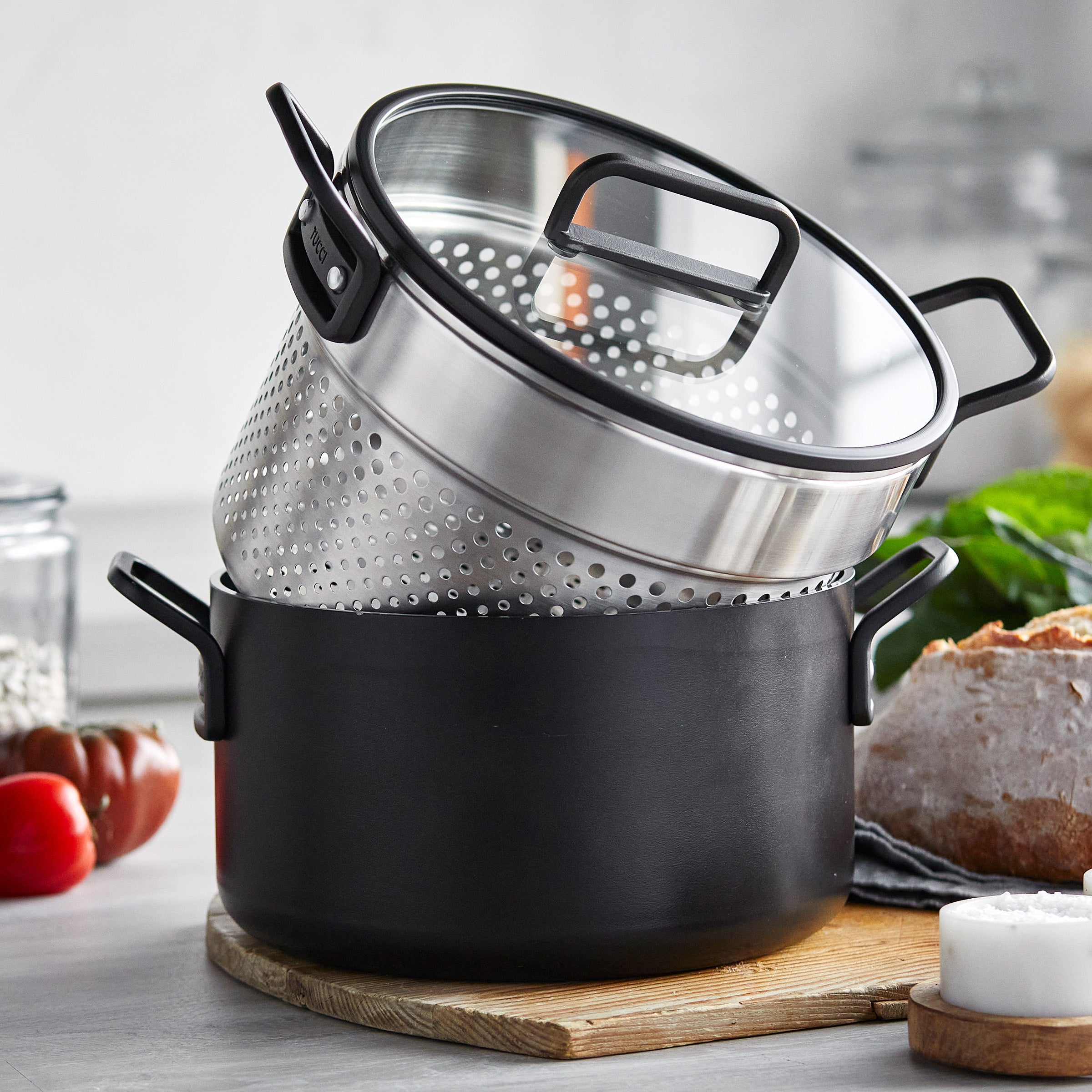Batterie de cuisine antiadhésive en céramique GreenPan™ Stanley Tucci™, 11 pièces, noir Milano