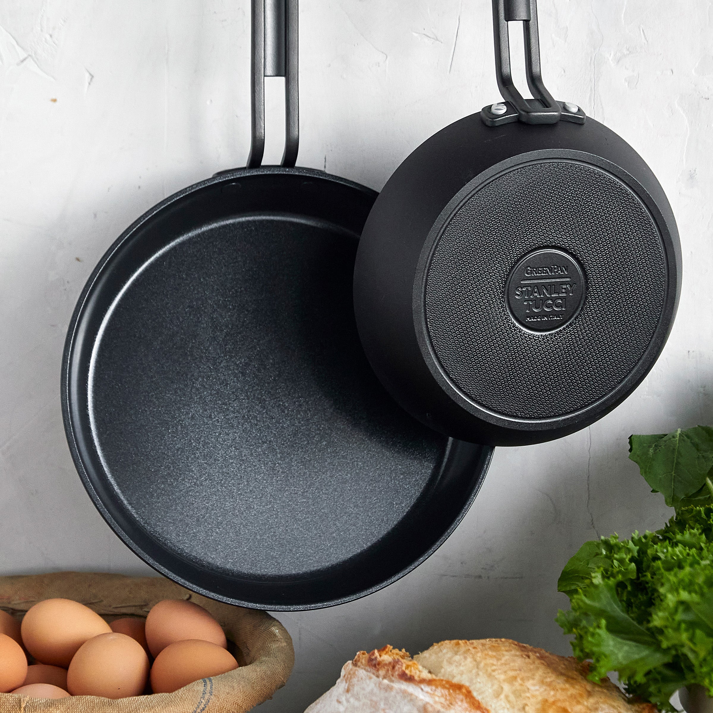 Batterie de cuisine antiadhésive en céramique GreenPan™ Stanley Tucci™, 11 pièces, noir Milano