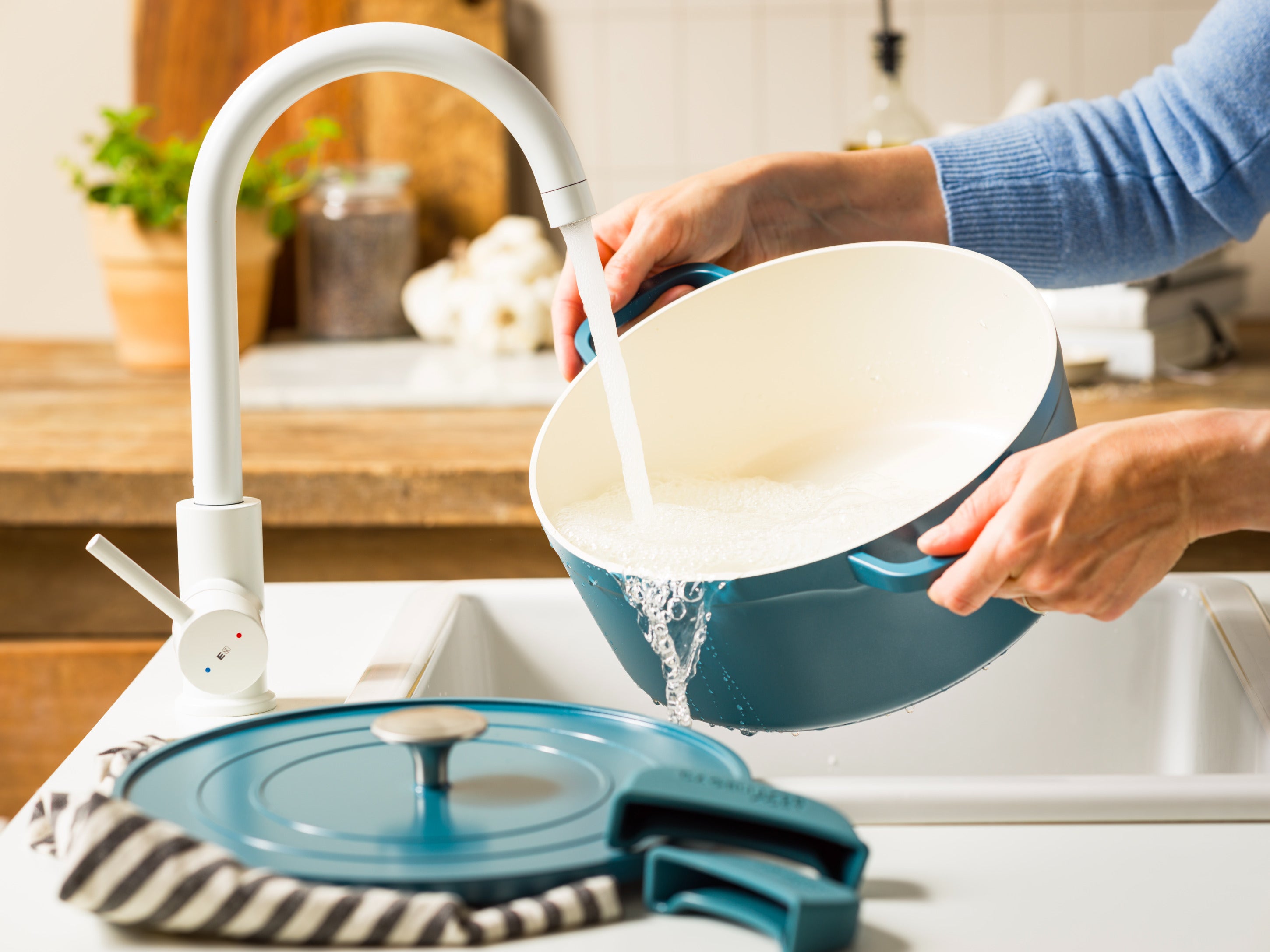 Dagelijkse kost stoofpot met deksel 26cm Blauwgroen