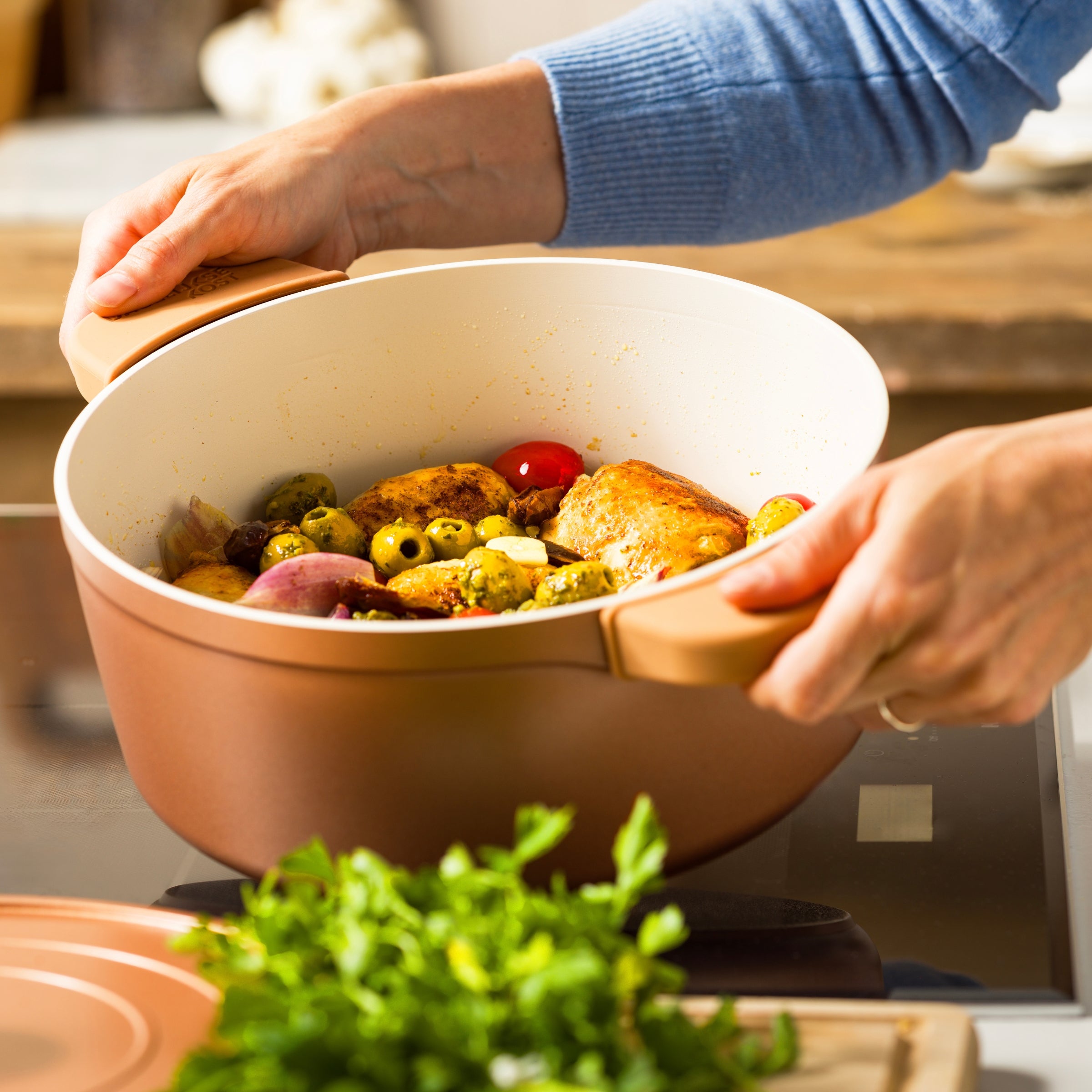 Dagelijkse kost stoofpot met deksel 26cm Koper