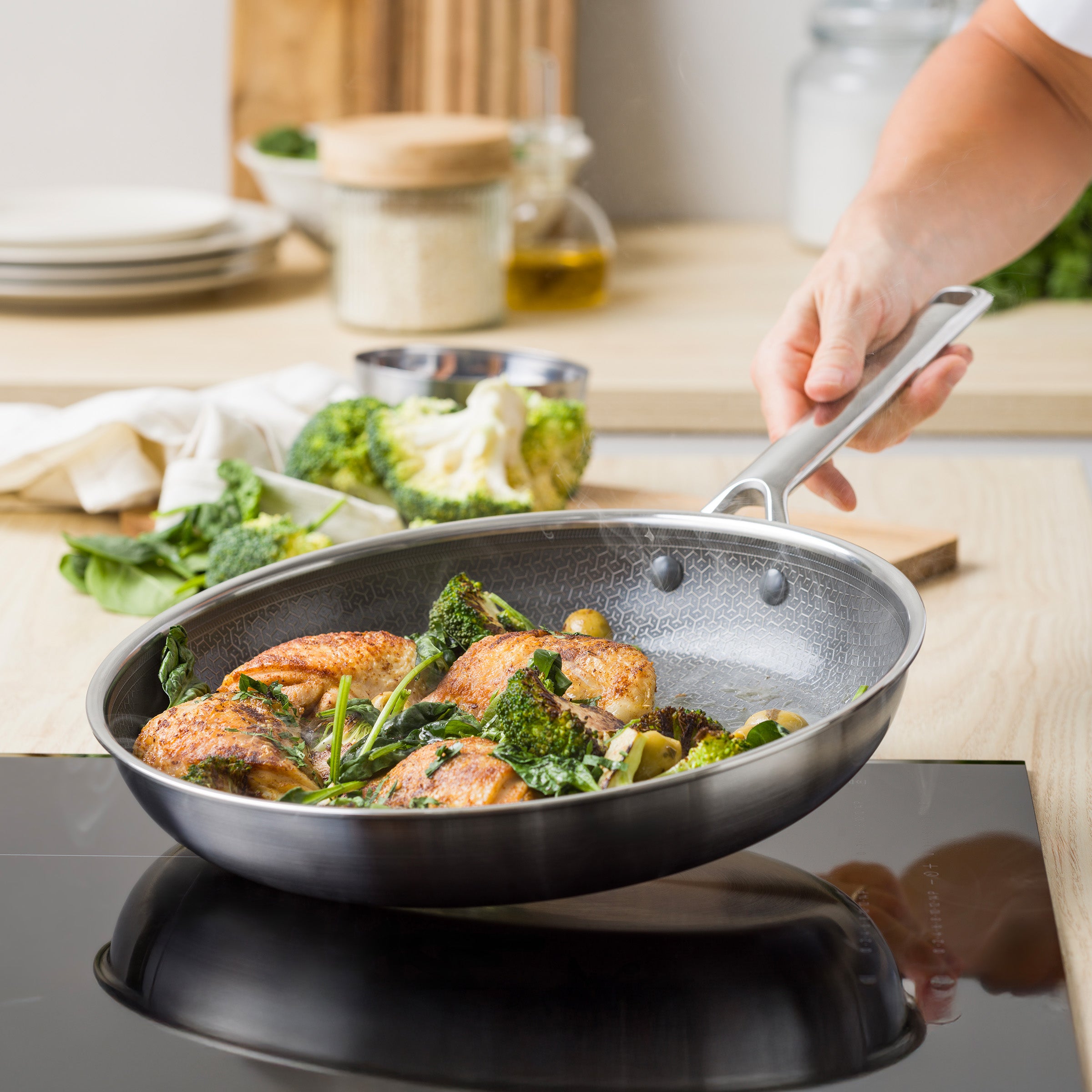 Apex Thermobond Hybrid Braadpan 24 cm 3-laags roestvrij staal voor perfecte resultaten