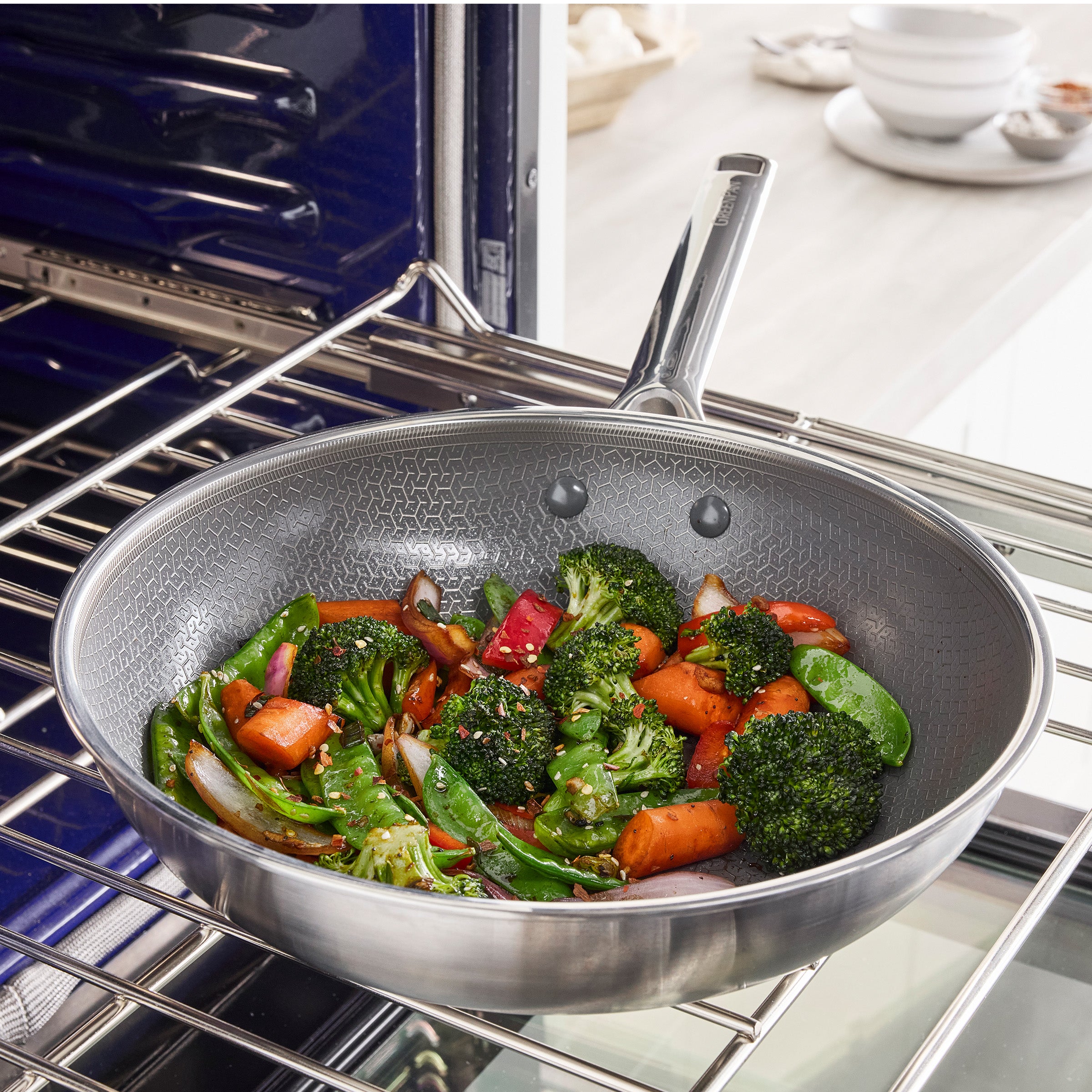 Apex Thermobond Hybrid Wok 28 cm 3-laags roestvrij staal voor perfecte resultaten