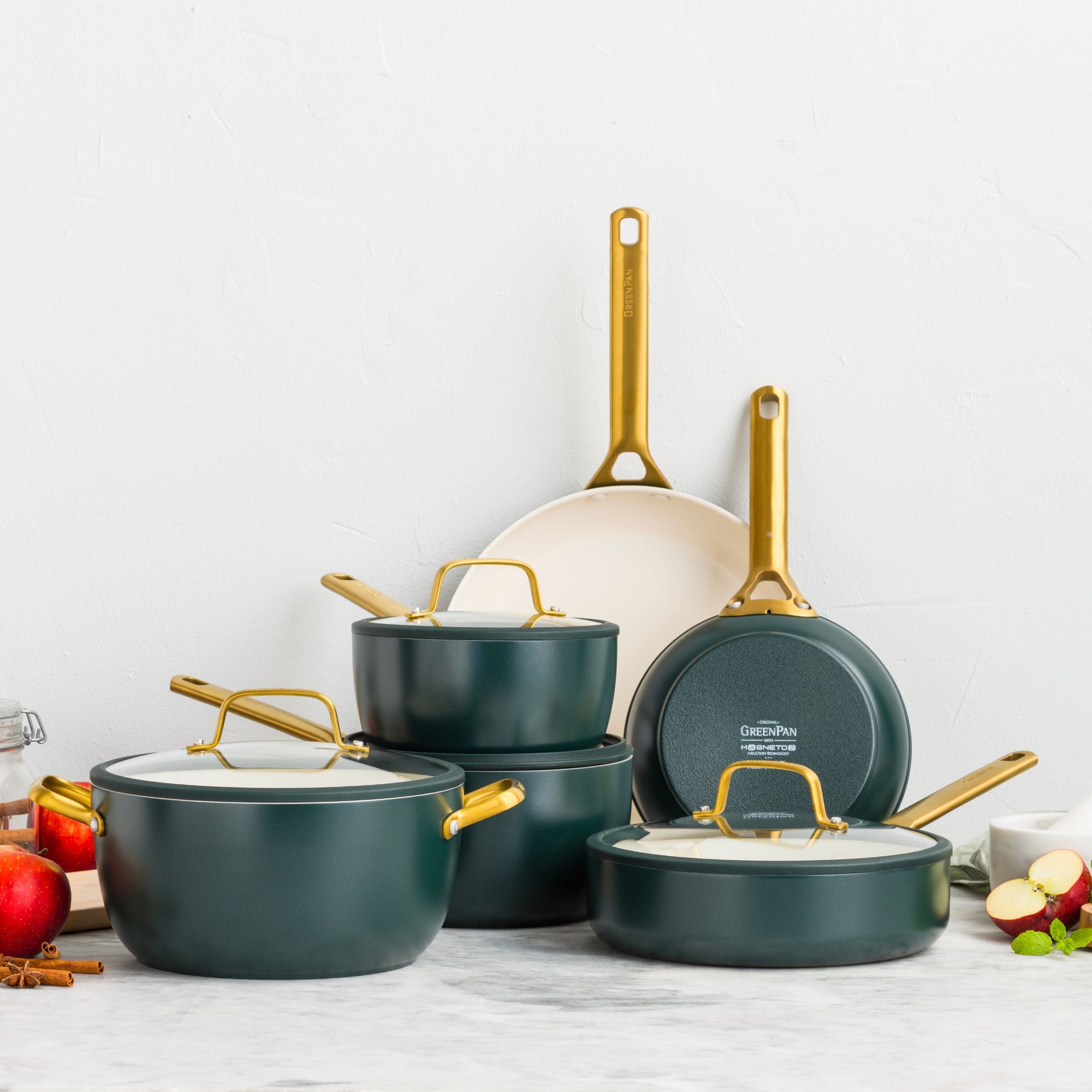 Padova Reserve 2-delige braadpannenset (20cm + 26cm) – Pine Green