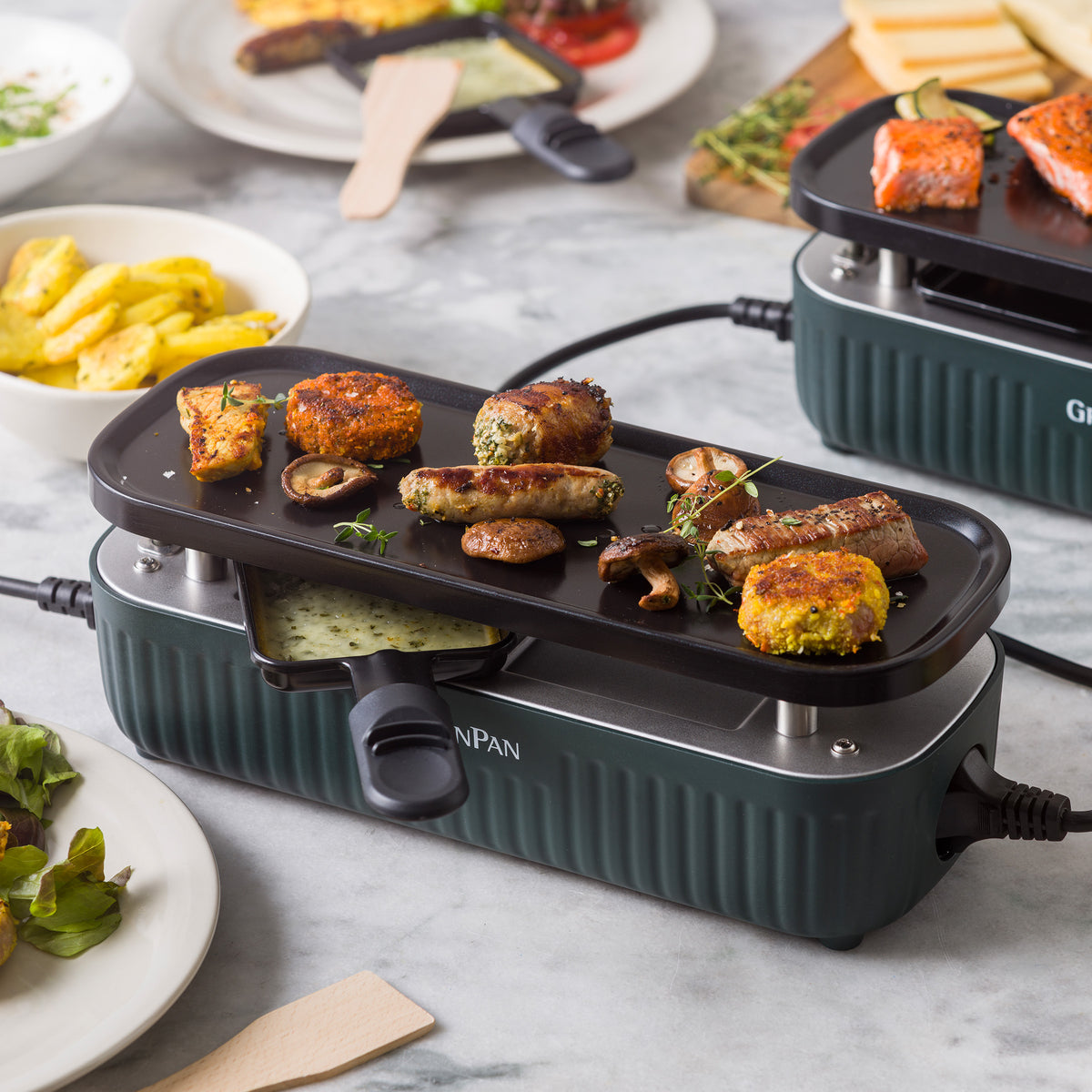 Silhouette Party Raclette et Gril Vert