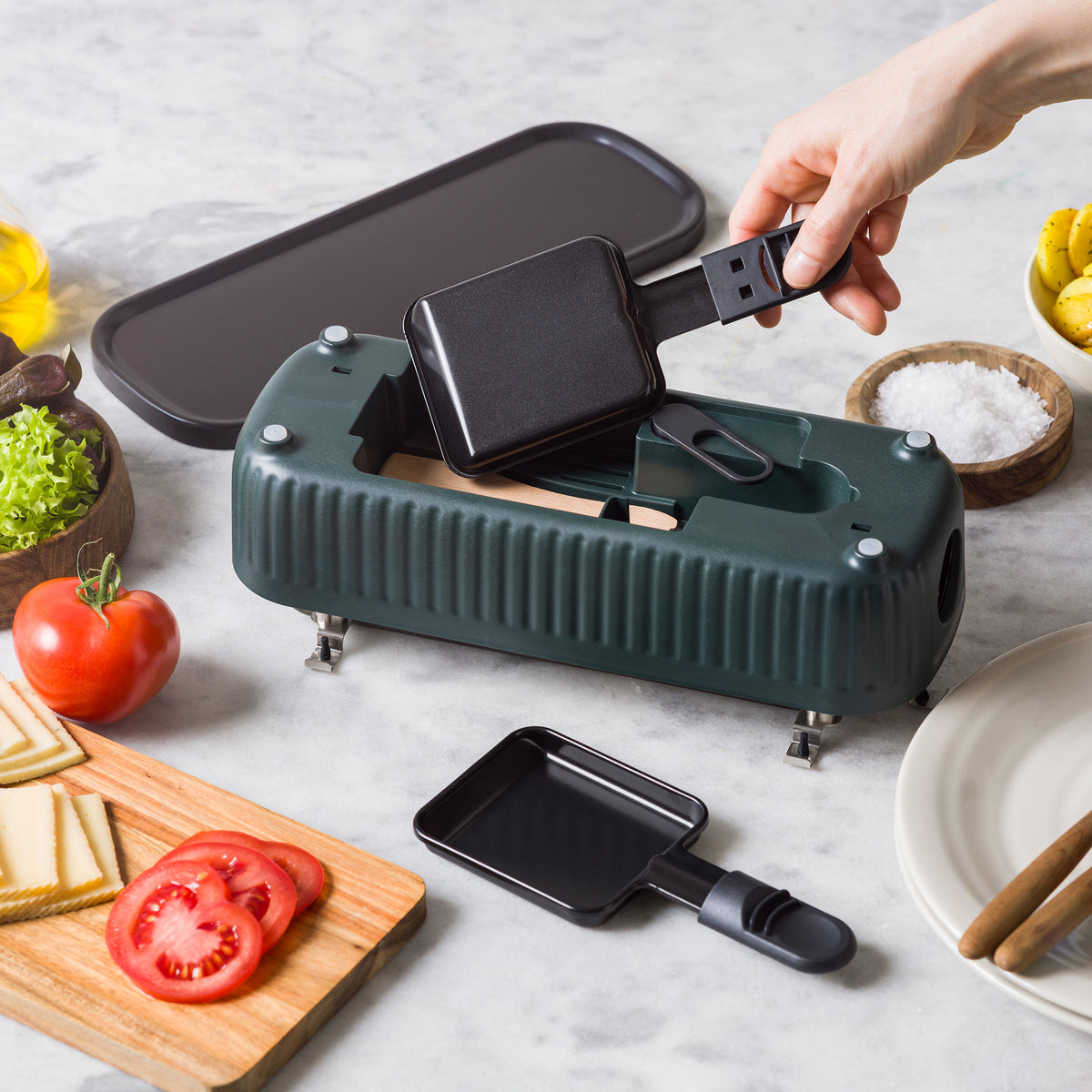 Silhouette Party Raclette et Gril Vert