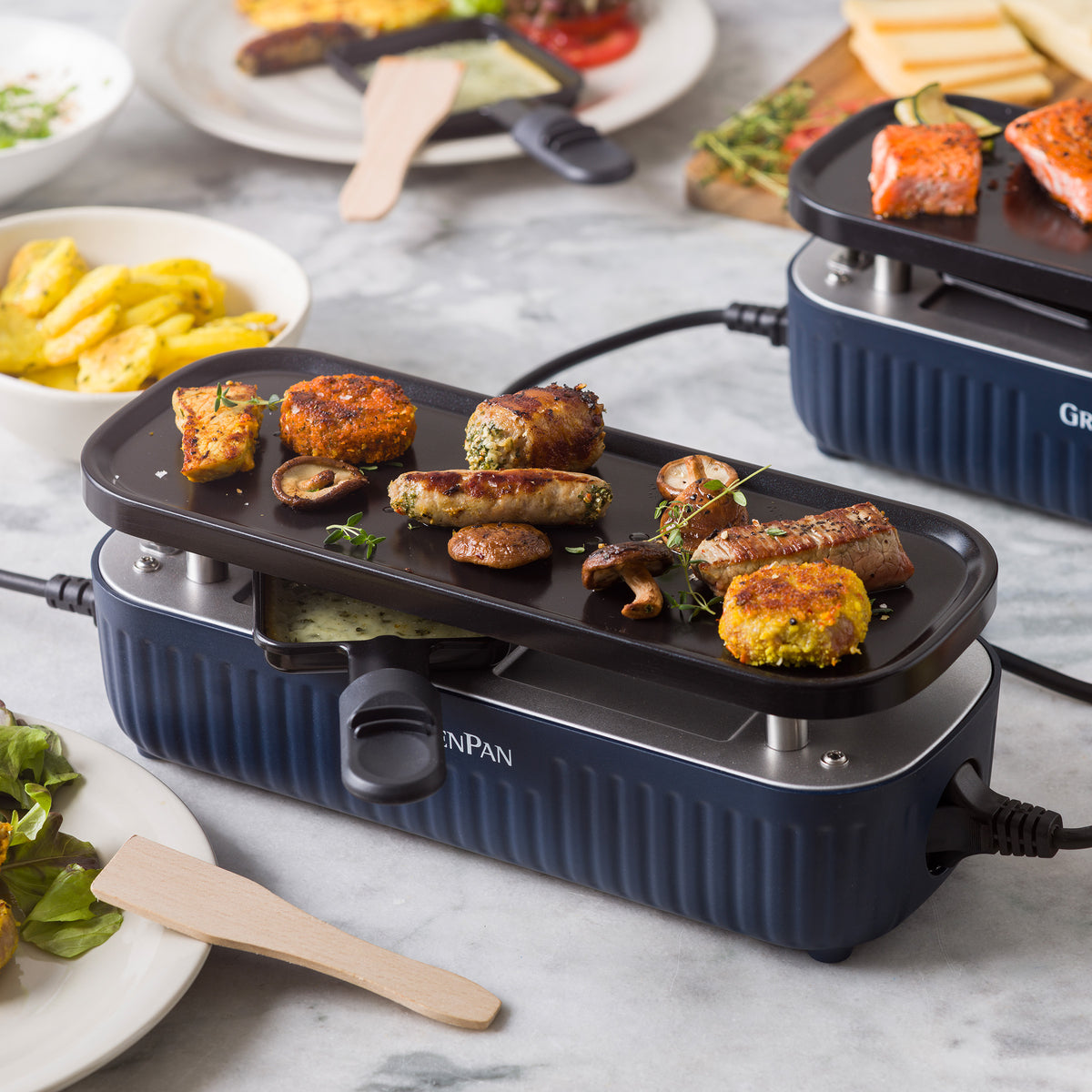 Silhouette Party Raclette et Gril Oxford Bleu
