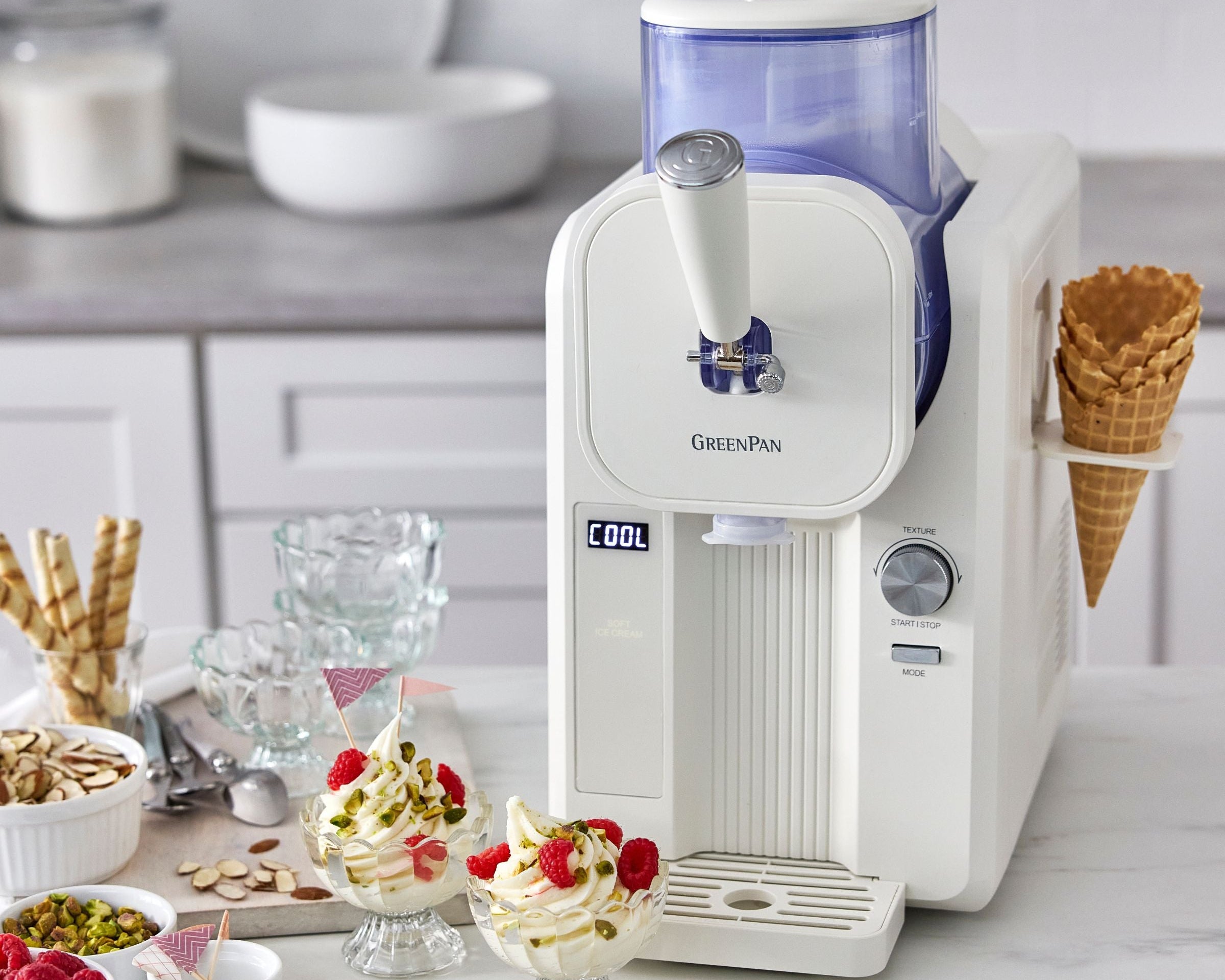 Sorbetière - Glaces à l'italienne et boissons glacées 1,87 L - Crème + livre de recettes en néerlandais