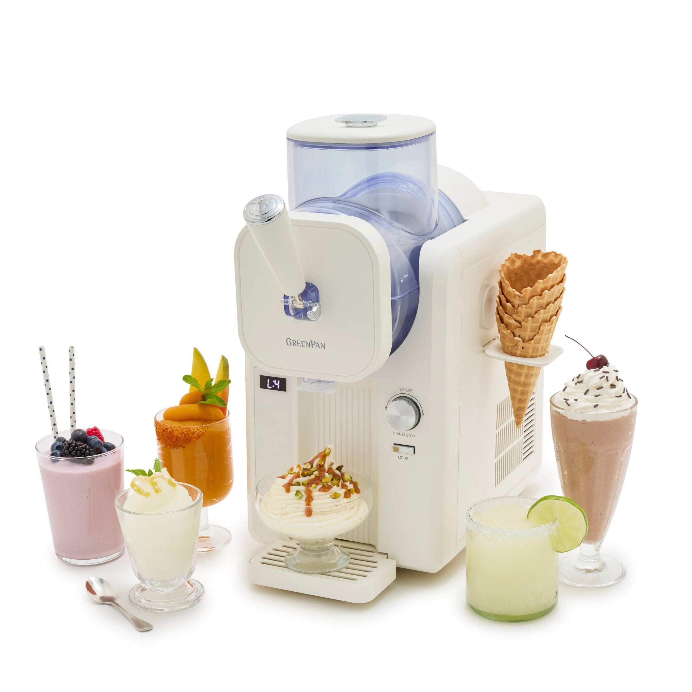 Sorbetière - Glaces à l'italienne et boissons glacées 1,87 L - Crème + livre de recettes en néerlandais