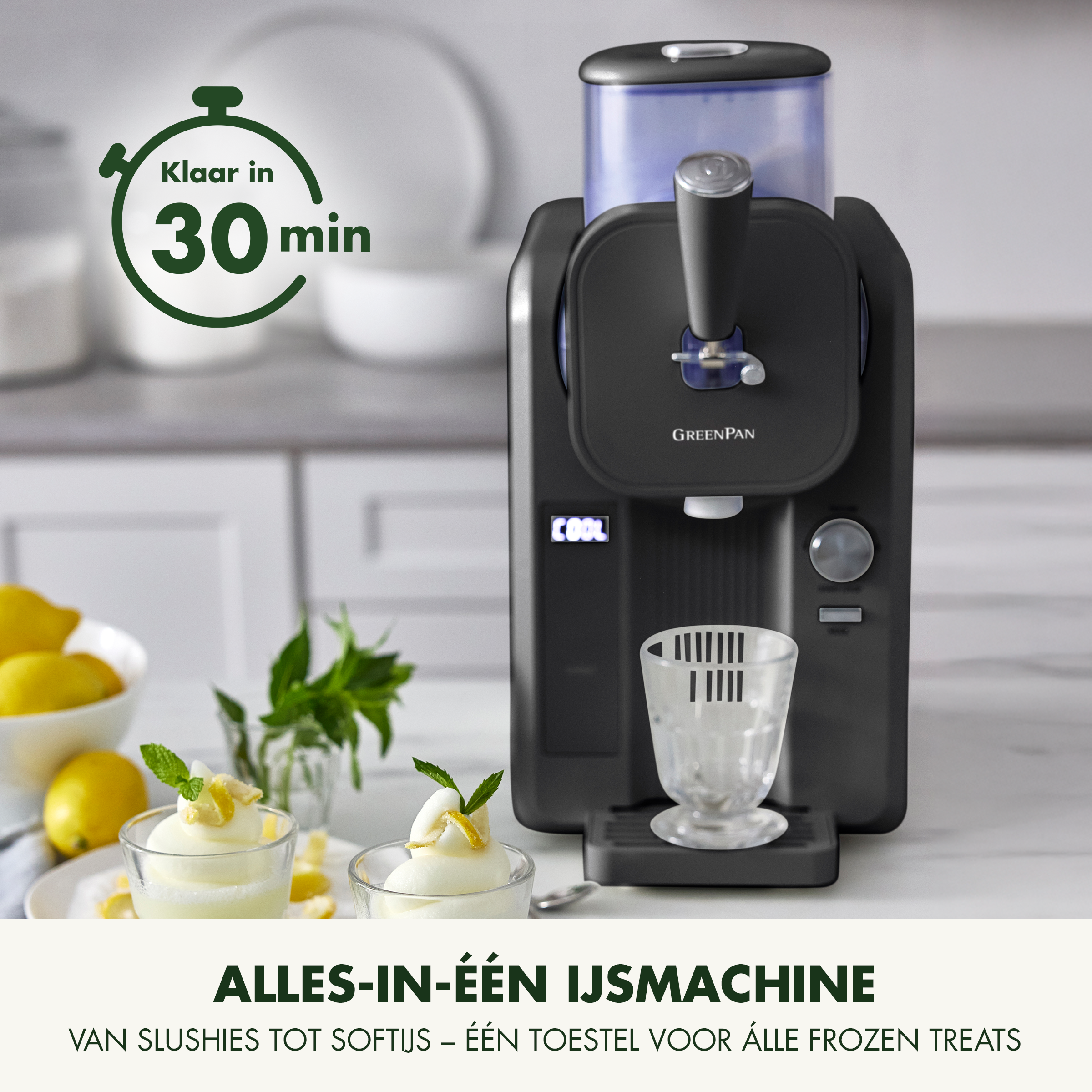 Snelle ijsmachine - Softijs & Slushies 1,87L - Grey
