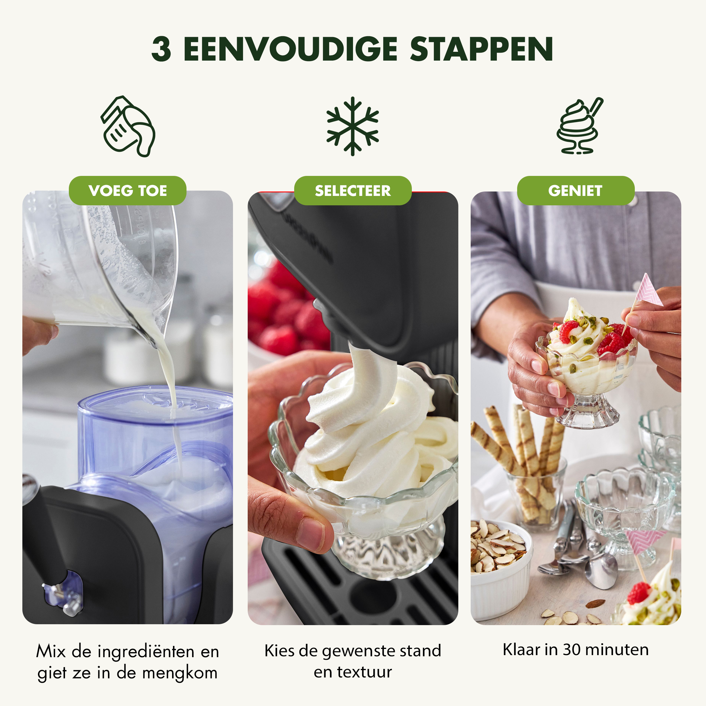 Snelle ijsmachine - Softijs & Slushies 1,87L - Grey