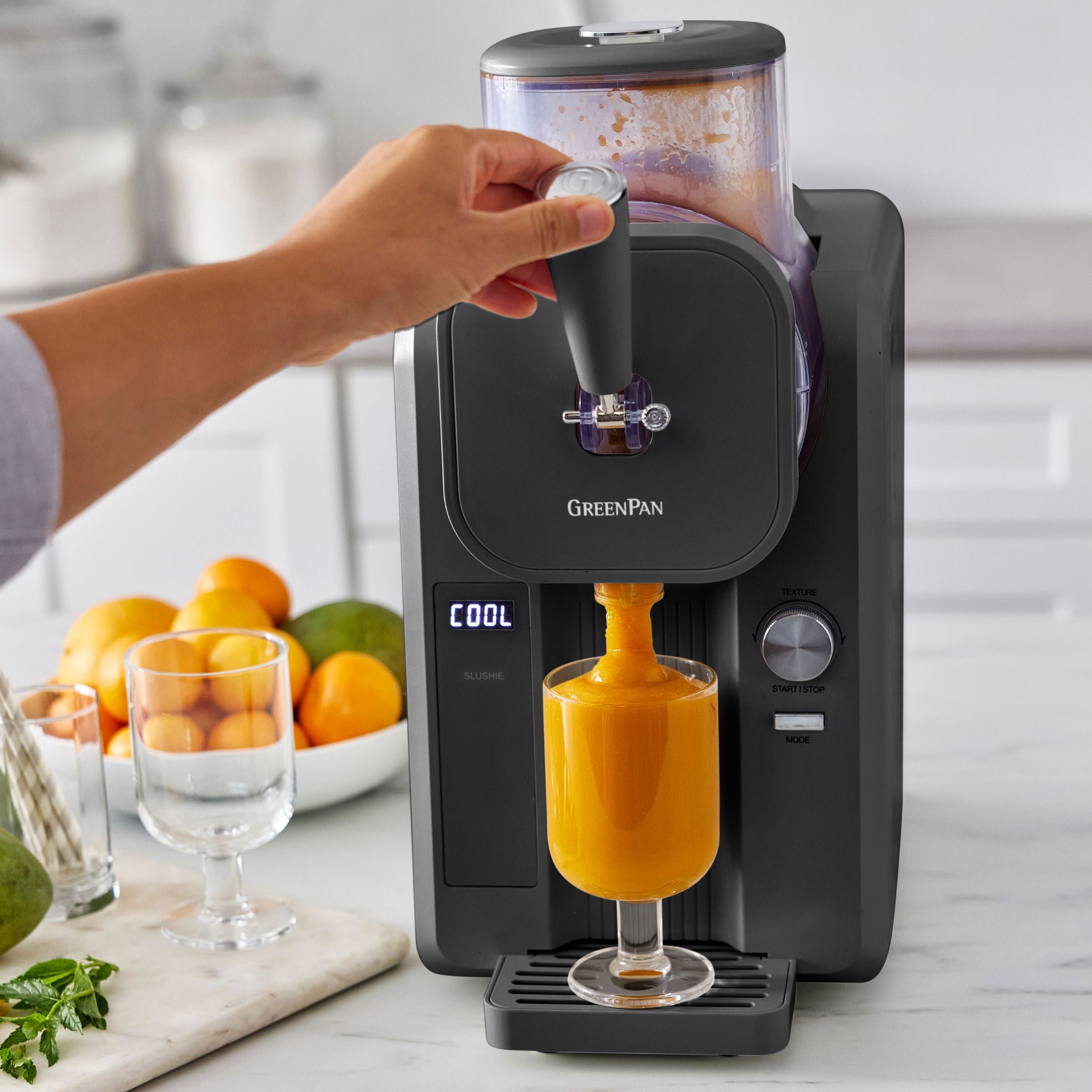 Sorbetière - Glaces à l'italienne et boissons glacées 1,87 L - Grise