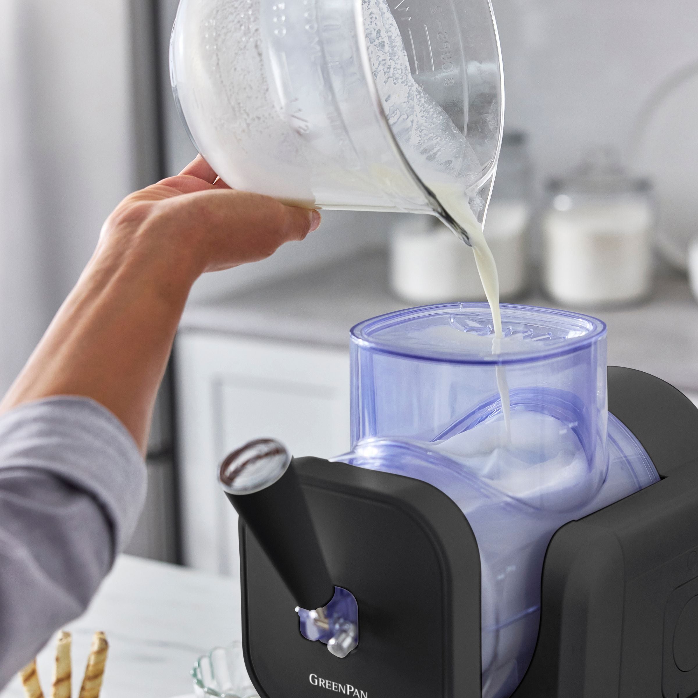 Sorbetière - Glaces à l'italienne et boissons glacées 1,87 L - Grise