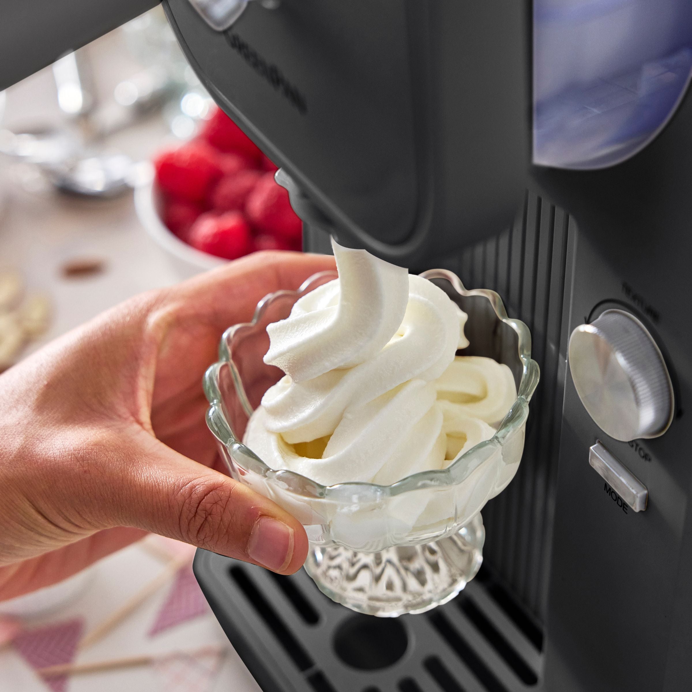 Sorbetière - Glaces à l'italienne et boissons glacées 1,87 L - Grise