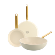 Evolution Cream 2-delige Braadpannenset + Wok