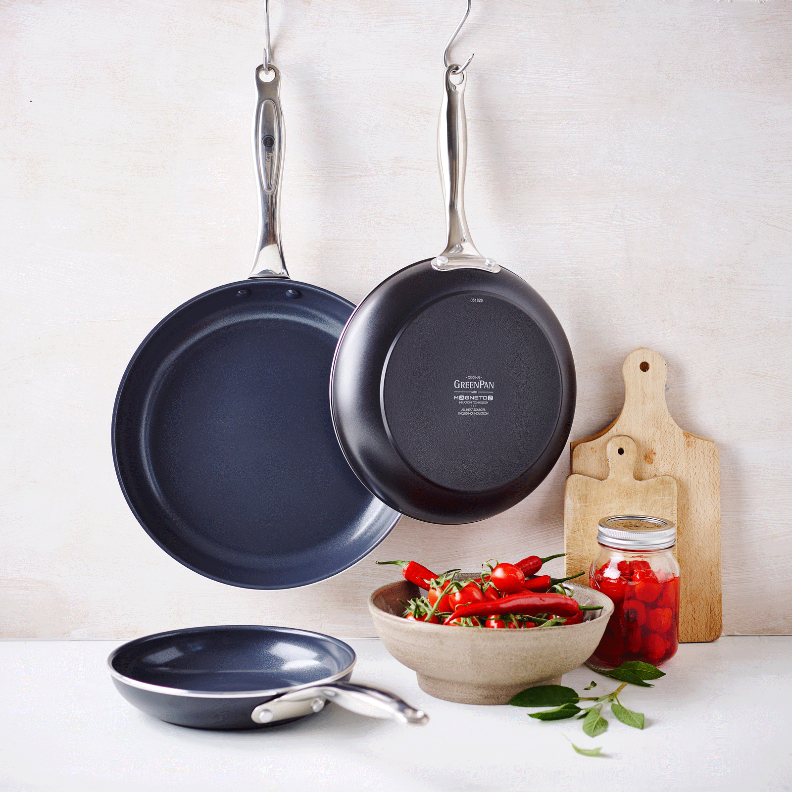 Greenpan wokpannen Brussels 28cm Keramisch inductie pfas-vri onderkant 