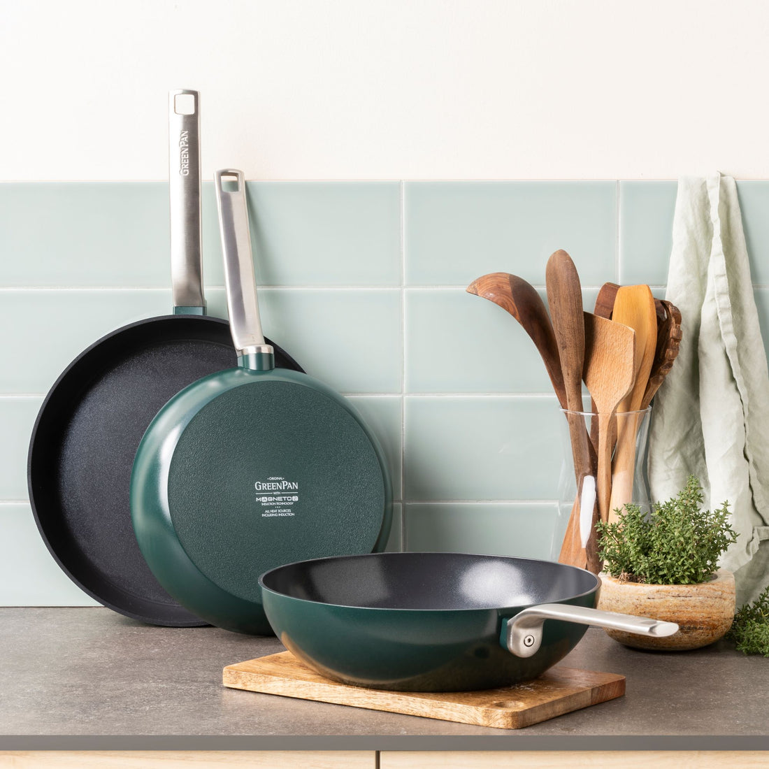 Greenpan Evolution Braadpan Koekenpannen Keramisch inductie pfas-vri vooraanzicht