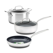 GreenPan Barcelona Evershine 5-delige set 24cm zilver collectie