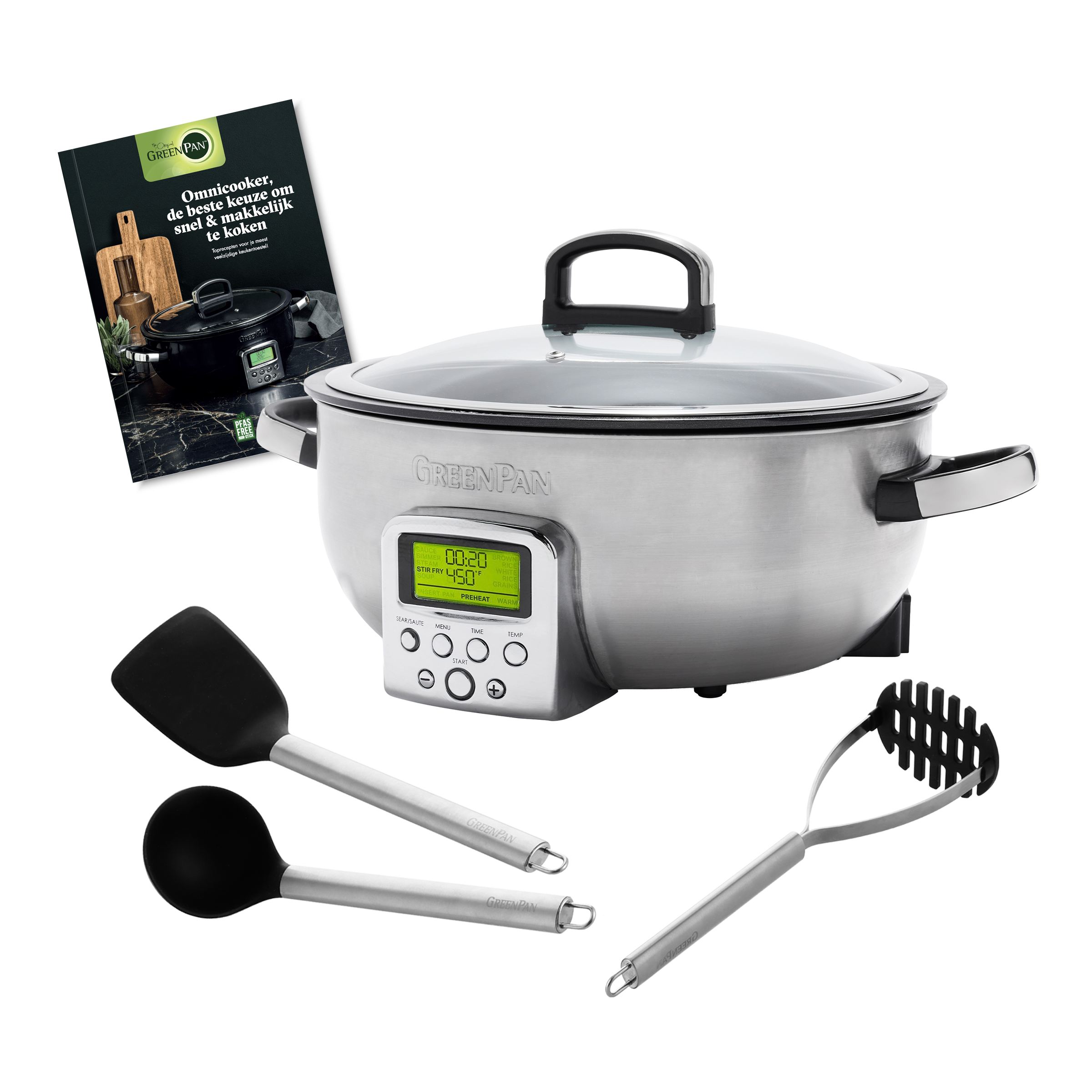 Elektrische wok Stainless Steel set