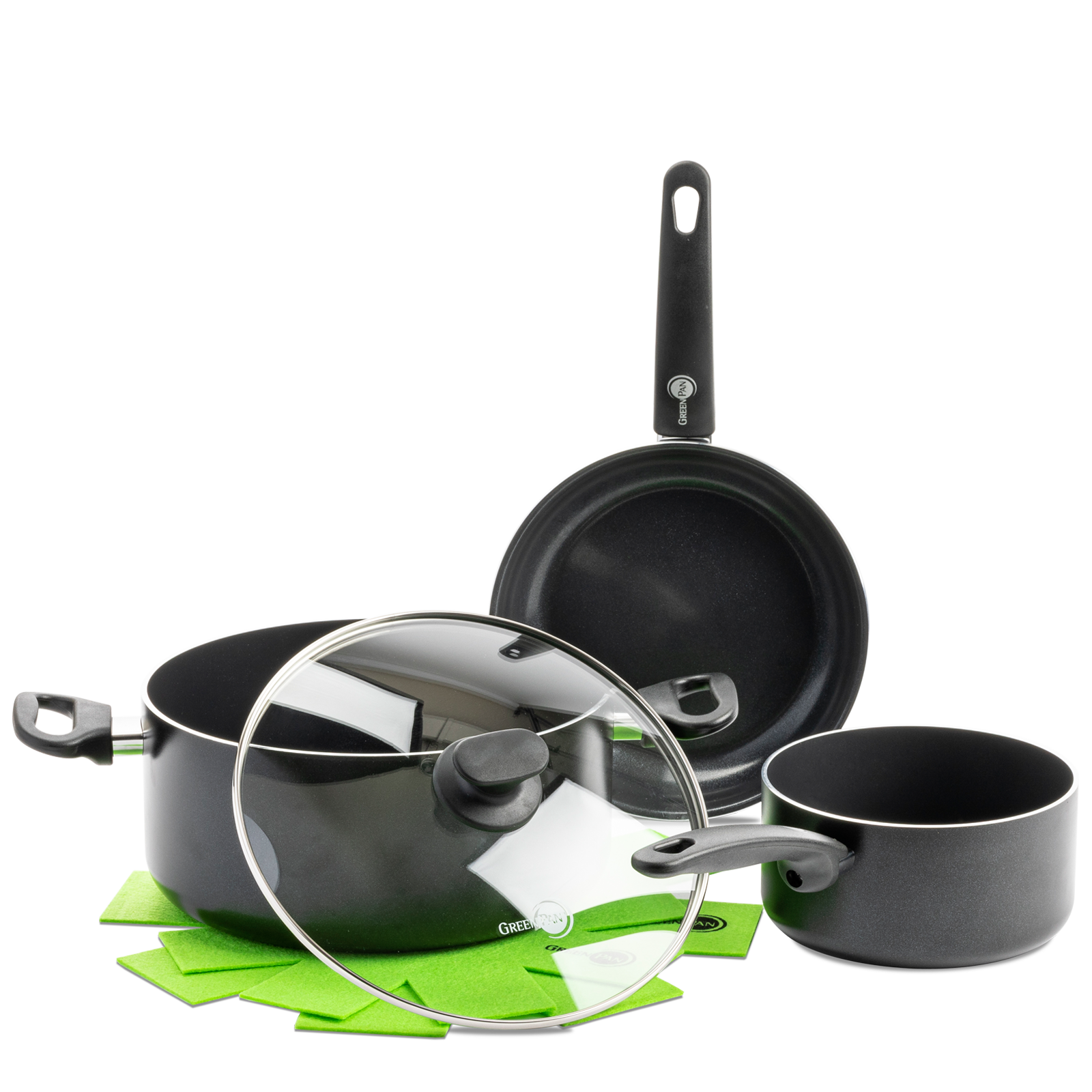 GreenPan Kookpotten Cambridge 24cm 4-delige Keramisch inductie pfas-vri  vooraanzicht
