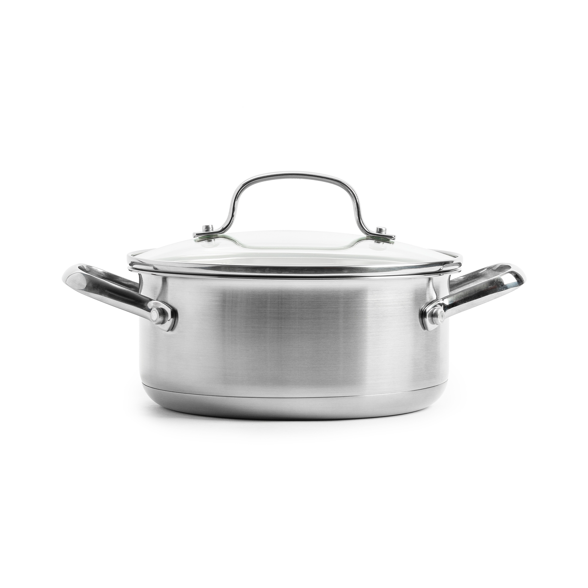 Dagelijkse kost kookpot 24cm/6L met deksel zilver vooraanzicht
