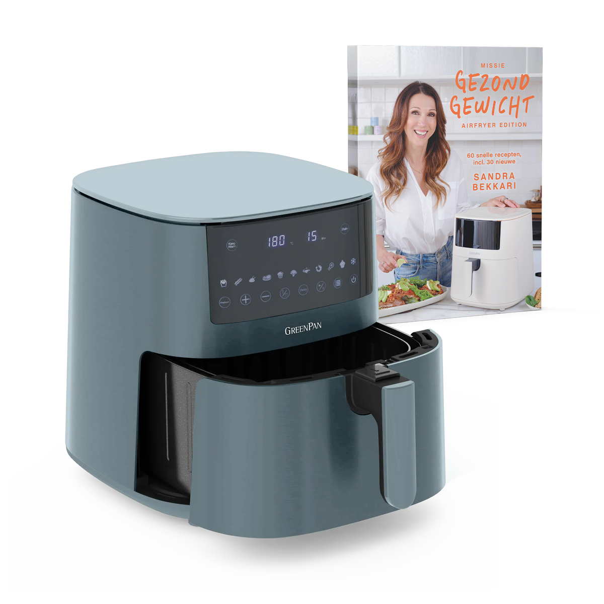 XXL Airfryer Smokey Blue + Sandra’s Missie Gezond Gewicht – Airfryereditie