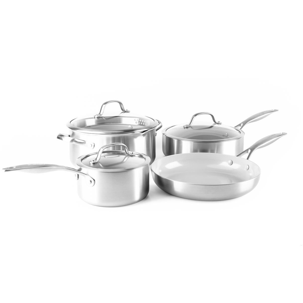 GreenPan Venice Pro Evershine 7delige set 16+24+26cm zilver Venice Pro