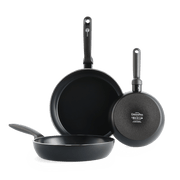 Torino 3-delige Braadpannenset 20+24+28cm zwart