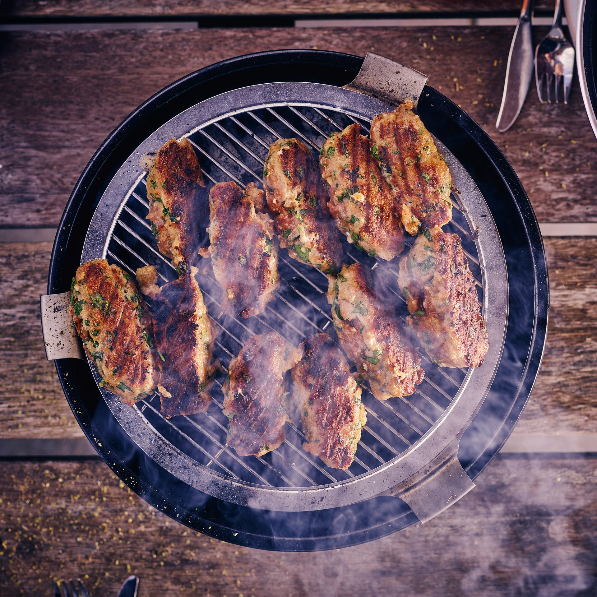 Chop & Grill Tafelbarbecue zwart&zilver met vlees