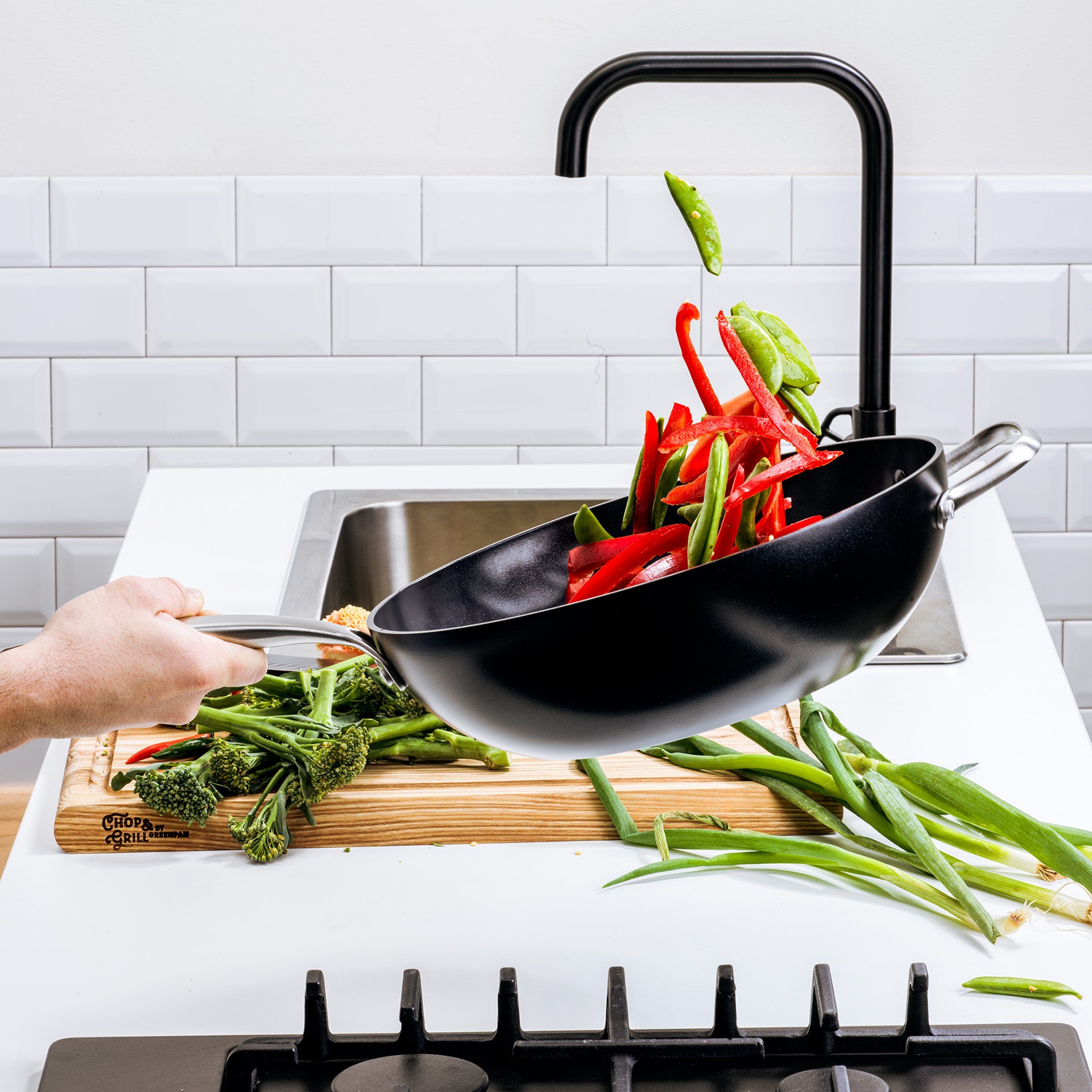 Copenhagen Wok 30cm zwart groenten wokken
