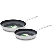 Barcelona Evershine 2-delige Braadpannenset 24+28cm zilver zijaanzicht