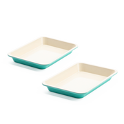 Contour Turkoois 2-delige Set Koekjesplaten turquoise 