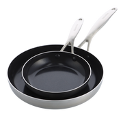Geneva 2-delige set (Braadpannen 20cm + 28cm) zilver collectie